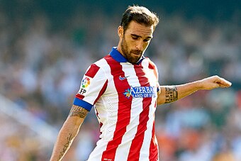 VALENCIA, SPAIN - OCTOBER 04:  Jesus Gamez of Atletico de Madrid in action during the La Liga match between Valencia CF and Club Atletico de Madrid at Estadi de Mestalla on October 4, 2014 in Valencia, Spain.  (Photo by Manuel Queimadelos Alonso/Getty Ima