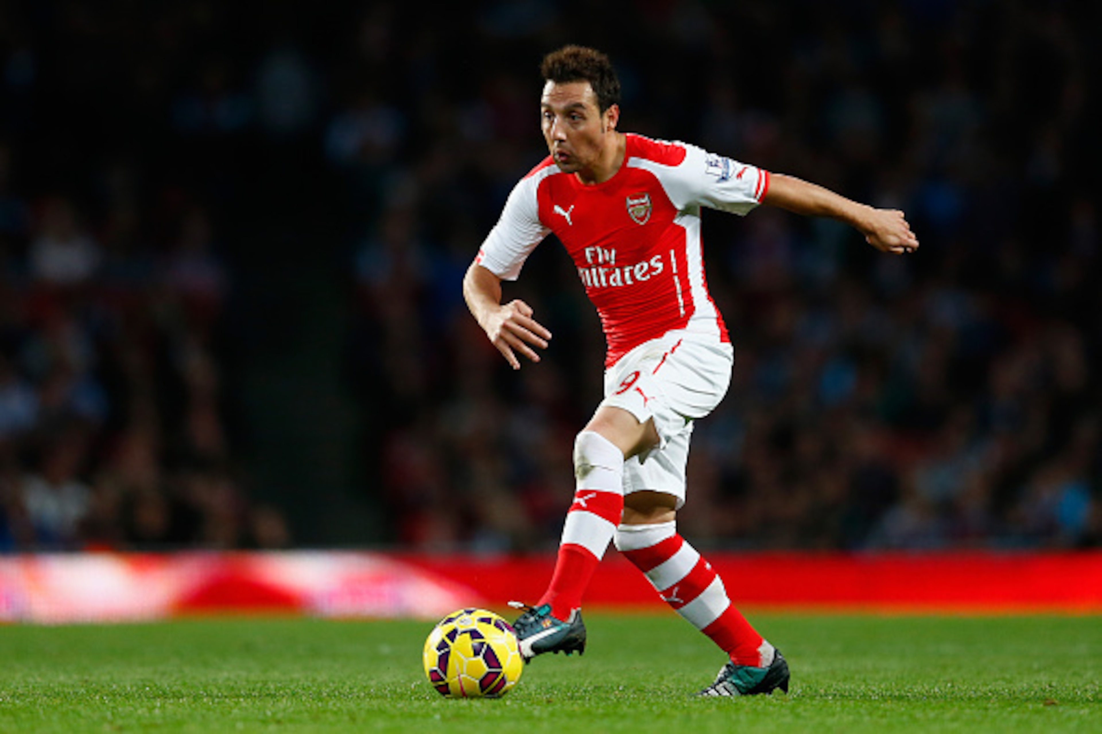 LONDON, ENGLAND - NOVEMBER 01:  Santi Cazorla of Arsenal in action during the Barclays Premier League match between Arsenal and Burnley at Emirates Stadium on November 1, 2014 in London, England.  (Photo by Julian Finney/Getty Images)