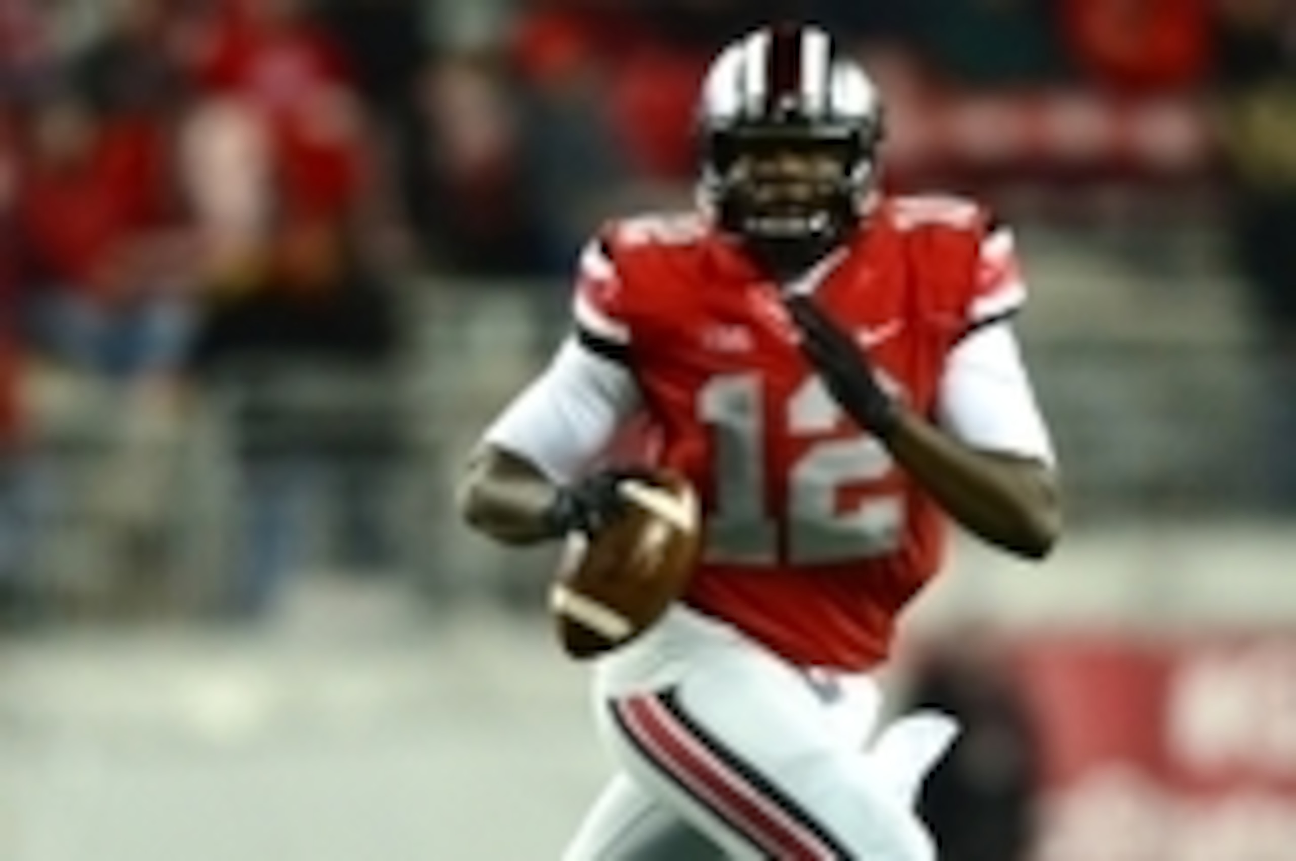 Nov 1, 2014; Columbus, OH, USA; Ohio State Buckeyes quarterback Cardale Jones (12) against the Illinois Fighting Illini at Ohio Stadium. Mandatory Credit: Andrew Weber-USA TODAY Sports Nov 1, 2014; Columbus, OH, USA; Ohio State Buckeyes quarterback Cardale Jones (12) against the Illinois Fighting Illini at Ohio Stadium. Mandatory Credit: Andrew Weber-USA TODAY Sports