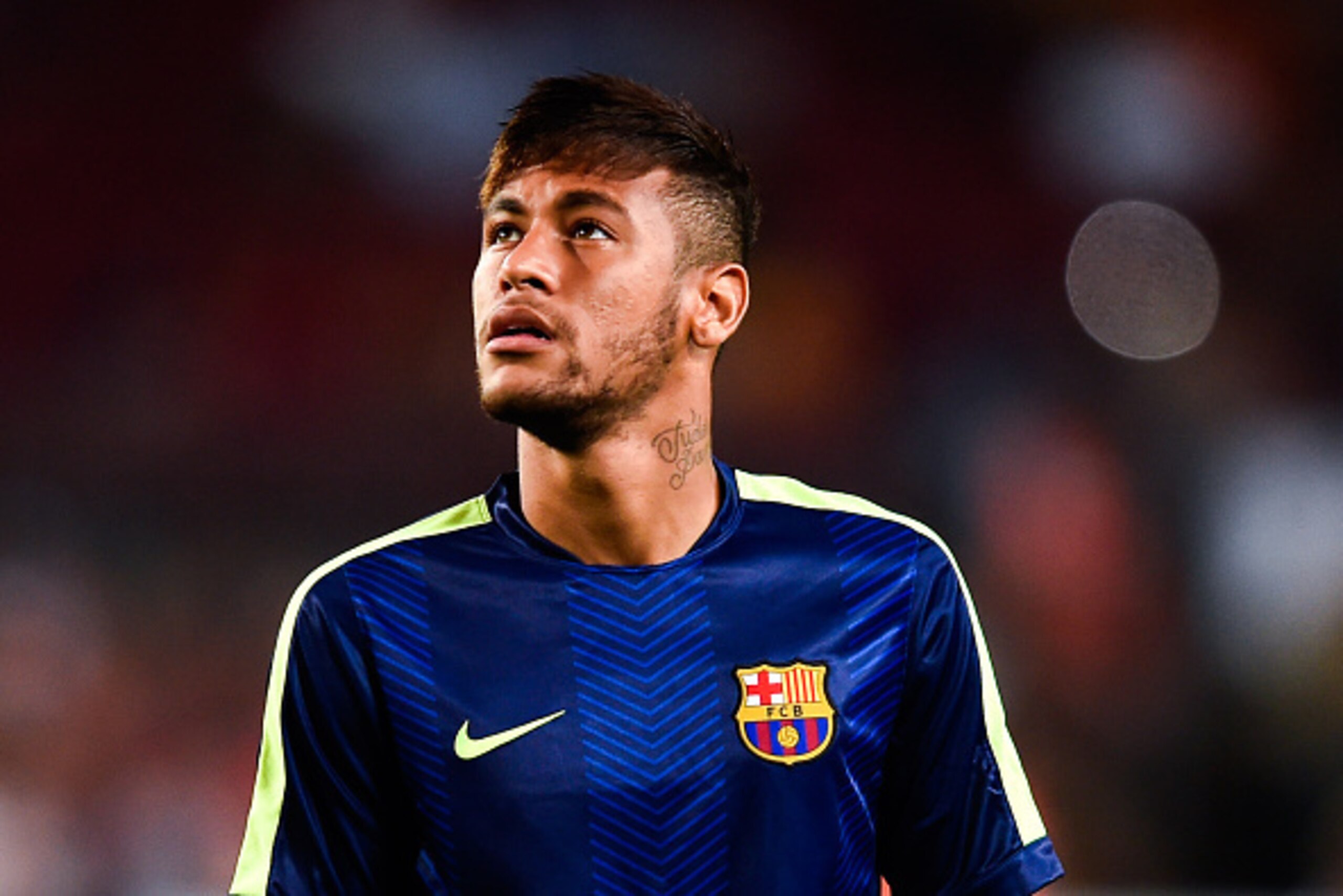BARCELONA, SPAIN - SEPTEMBER 17:  Neymar of FC Barcelona looks on  during the warm up prior to the UEFA Champions League Group F match between FC Barcelona and APOEL FC at the Camp Nou Stadium on September 17, 2014 in Barcelona, Spain.  (Photo by David Ra