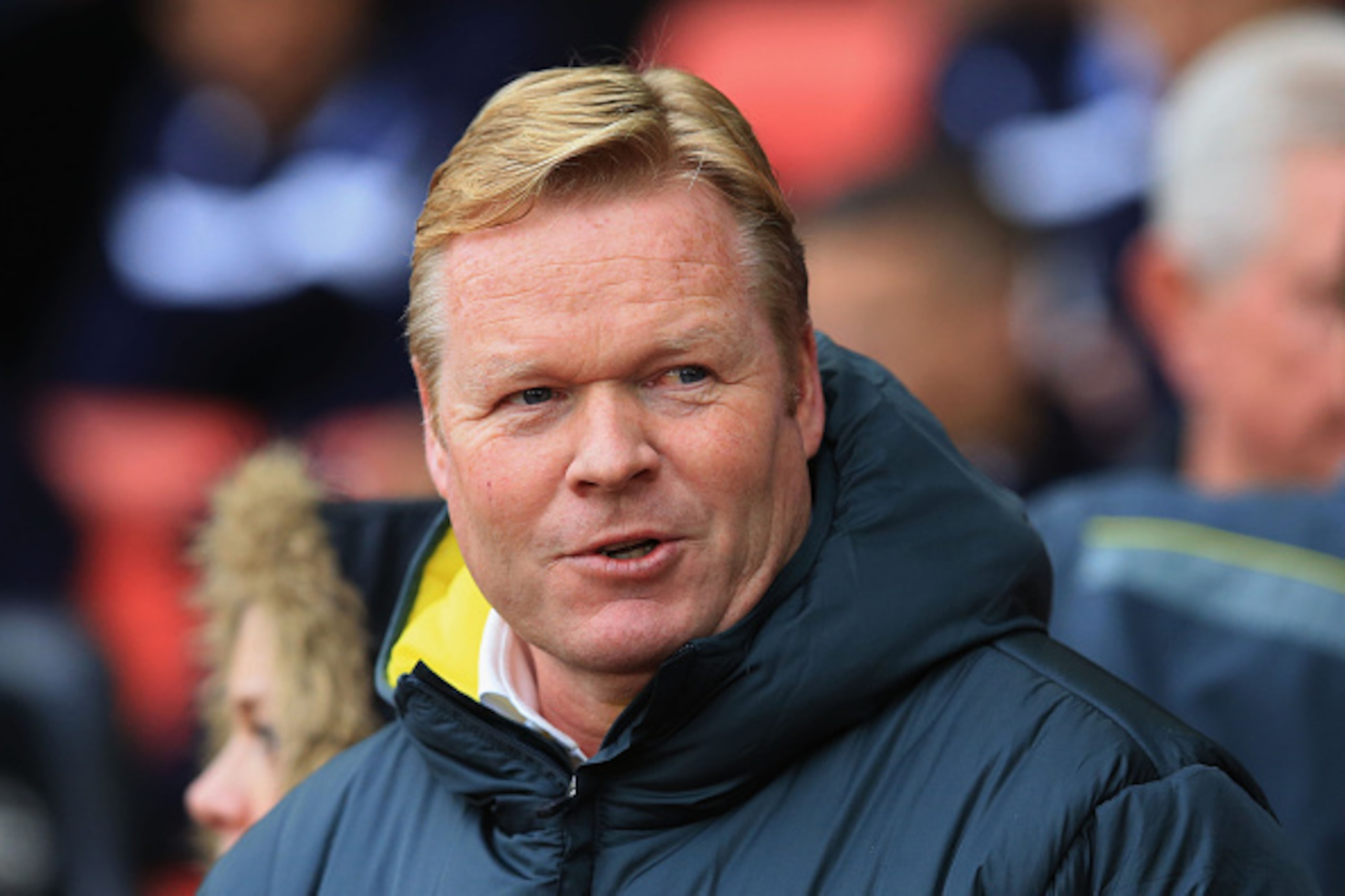 SOUTHAMPTON, ENGLAND - NOVEMBER 08:  Ronald Koeman manager of Southampton looks on during the Barclays Premier League match between Southampton and Leicester City at St Mary's Stadium on November 8, 2014 in Southampton, England.  (Photo by David Cannon/Ge
