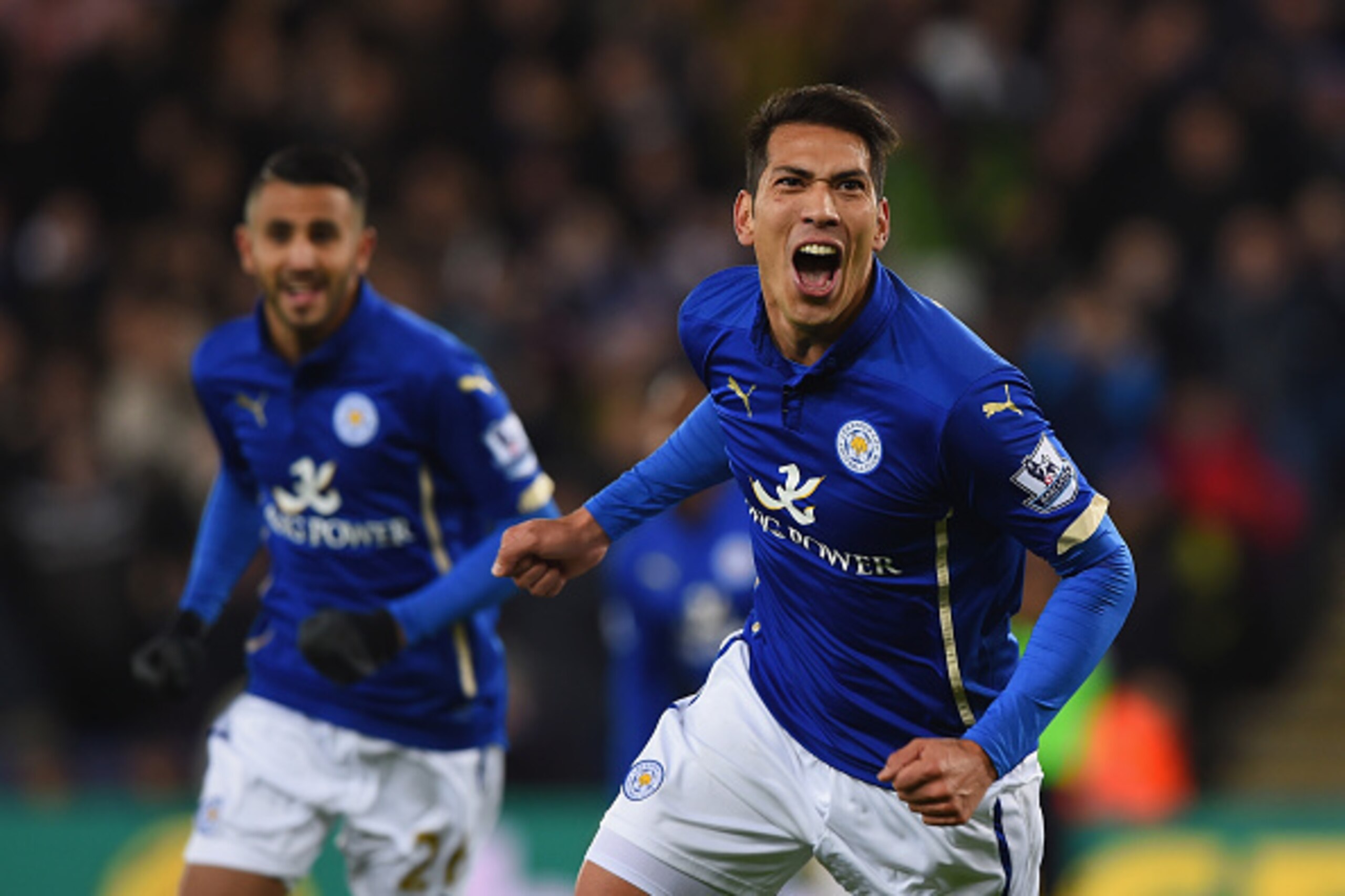 LEICESTER, ENGLAND - DECEMBER 02:  Leonardo Ulloa of Leicester City celebrates after Simon Mignolet of Liverpool opens the scoring with an own goal during the Barclays Premier League match between Leicester City and Liverpool at The King Power Stadium on 