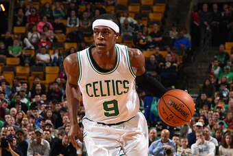 BOSTON, MA - NOVEMBER 23:  Rajon Rondo #9 of the Boston Celtics drives to the basket against the Portland Trail Blazers on November 23, 2014 at TD Garden in Boston, Massachusetts.  NOTE TO USER: User expressly acknowledges and agrees that, by downloading 