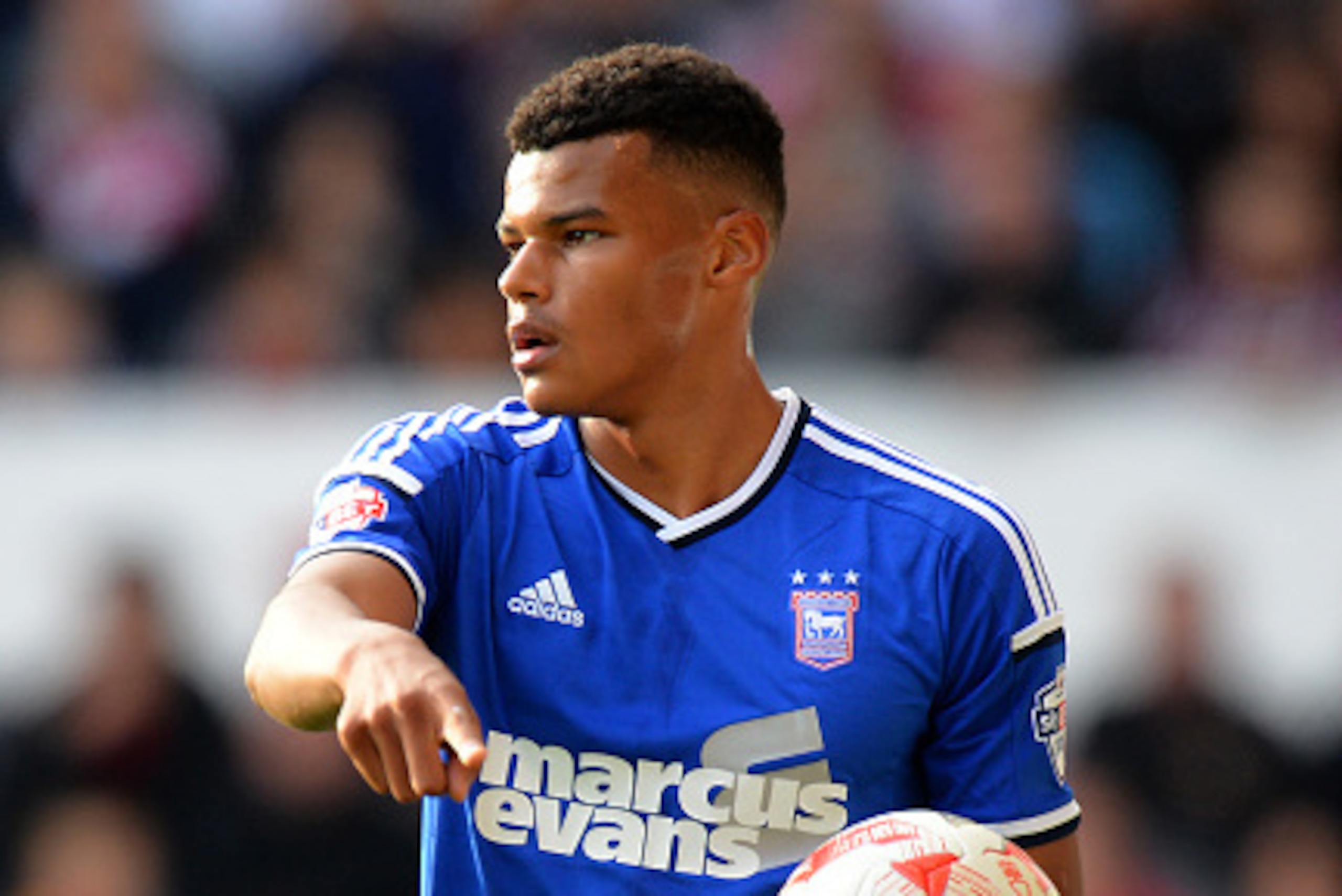NOTTINGHAM, ENGLAND - OCTOBER 05:  Tyrone Mings of Ipswich Town during the Sky Bet Championship match between Nottingham Forest and Ipswich Town at City Ground on October 5, 2014 in Nottingham, England.  (Photo by Tony Marshall/Getty Images)