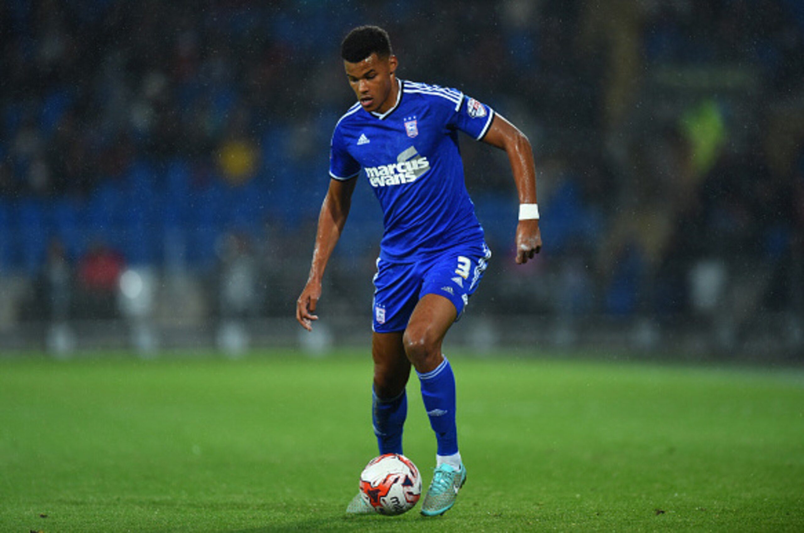 CARDIFF, WALES - OCTOBER 21:  Ipswich player Tyrone Mings in action during the Sky Bet Championship match between Cardiff City and Ipswich Town at Cardiff City Stadium on October 21, 2014 in Cardiff, Wales.  (Photo by Stu Forster/Getty Images)