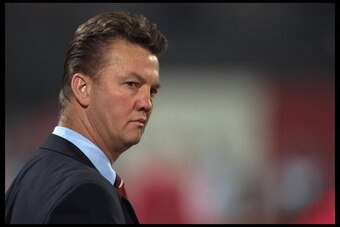 19 Mar 1996:  A portrait of Louis Van Gaal the manager of Ajax before the start of the Champions league match against Borussia Dortmund