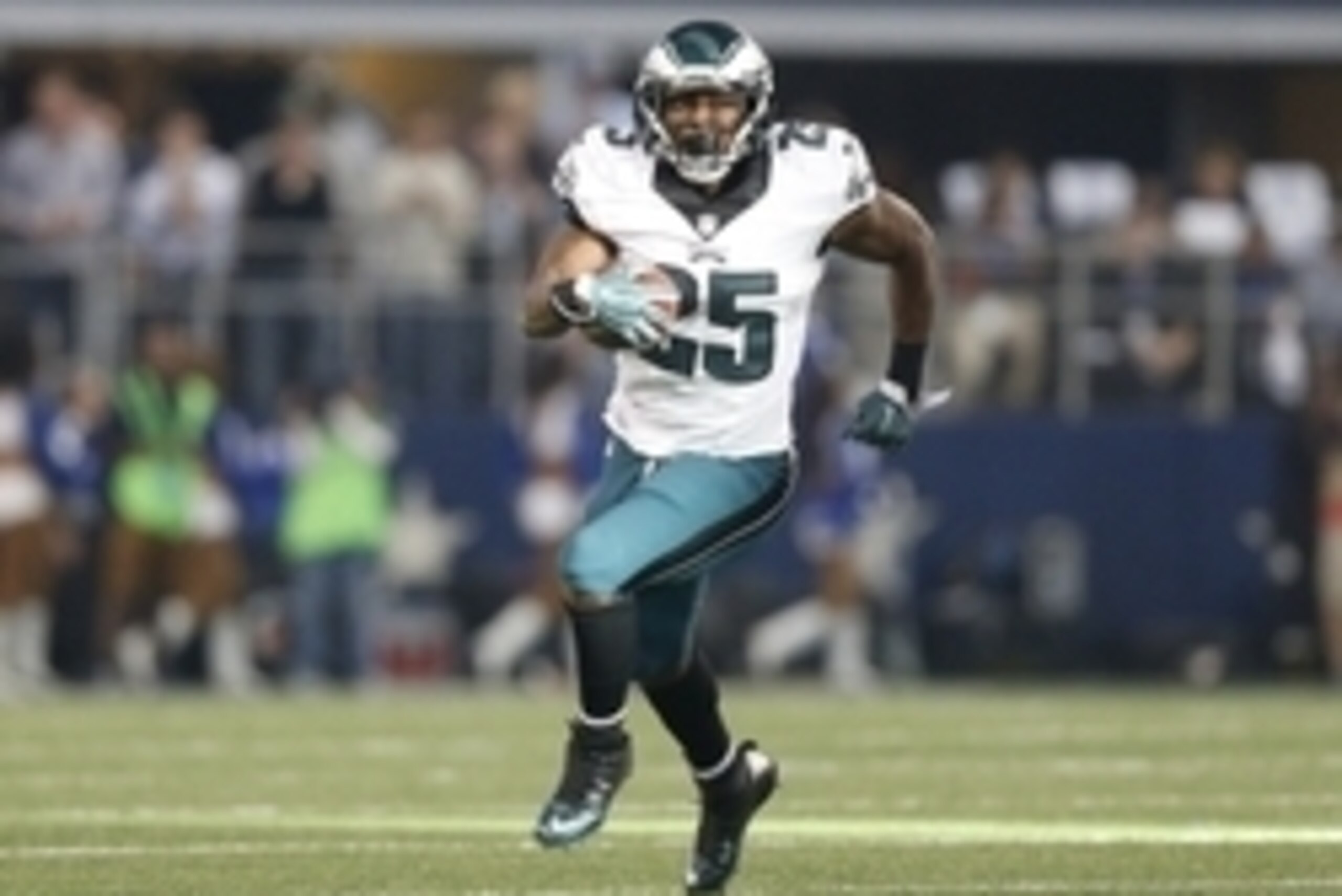 Nov 27, 2014; Arlington, TX, USA; Philadelphia Eagles running back LeSean McCoy (25) runs with the ball against the Dallas Cowboys at AT&T Stadium. Mandatory Credit: Matthew Emmons-USA TODAY Sports