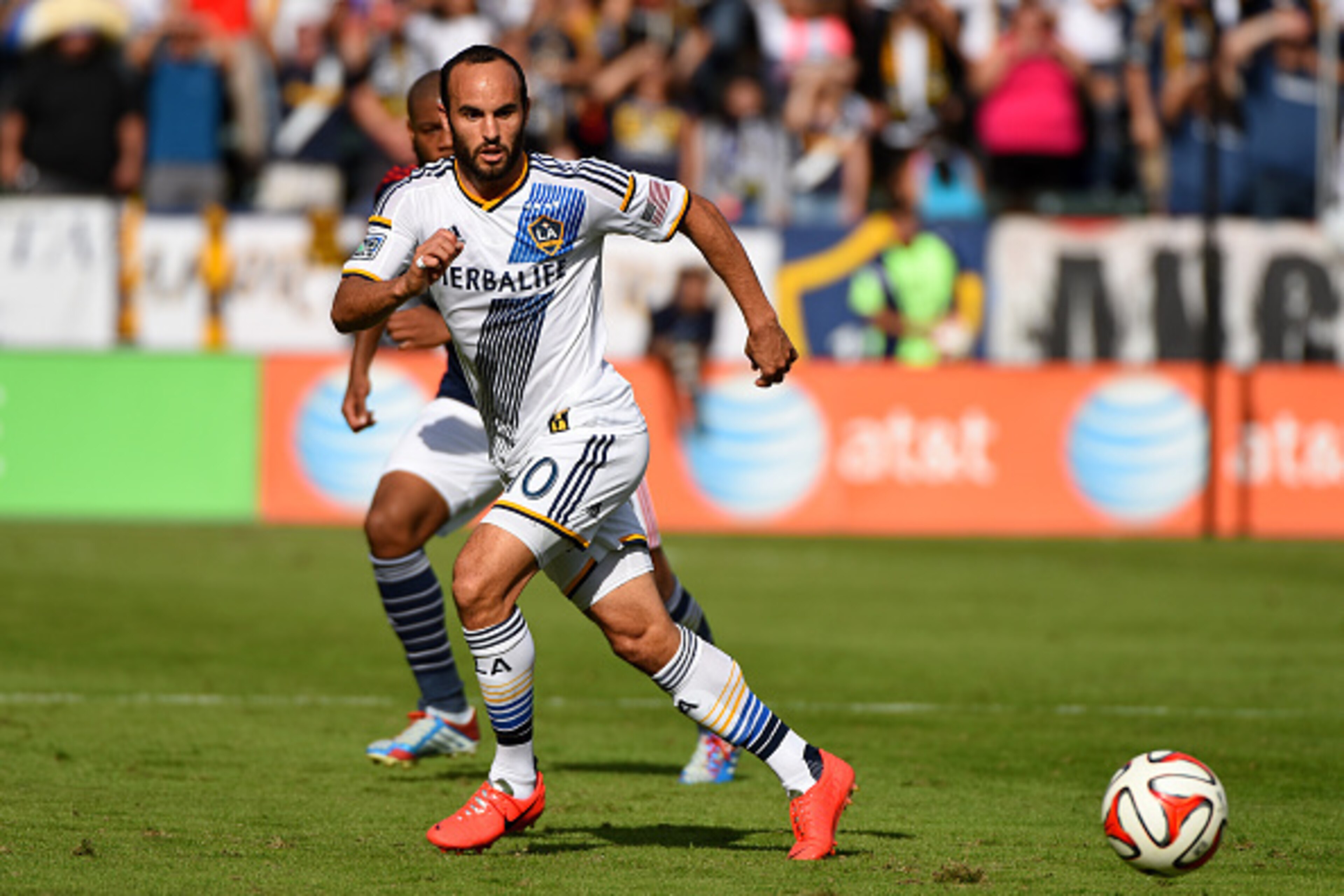 LOS ANGELES, CA - DECEMBER 07:  Landon Donovan of the Los Angeles Galaxy plays against  the New England Revolution and the Los Angeles Galaxy during the 2014 MLS Cup match at the at StubHub Center on December 7, 2014 in Los Angeles, California.  (Photo by