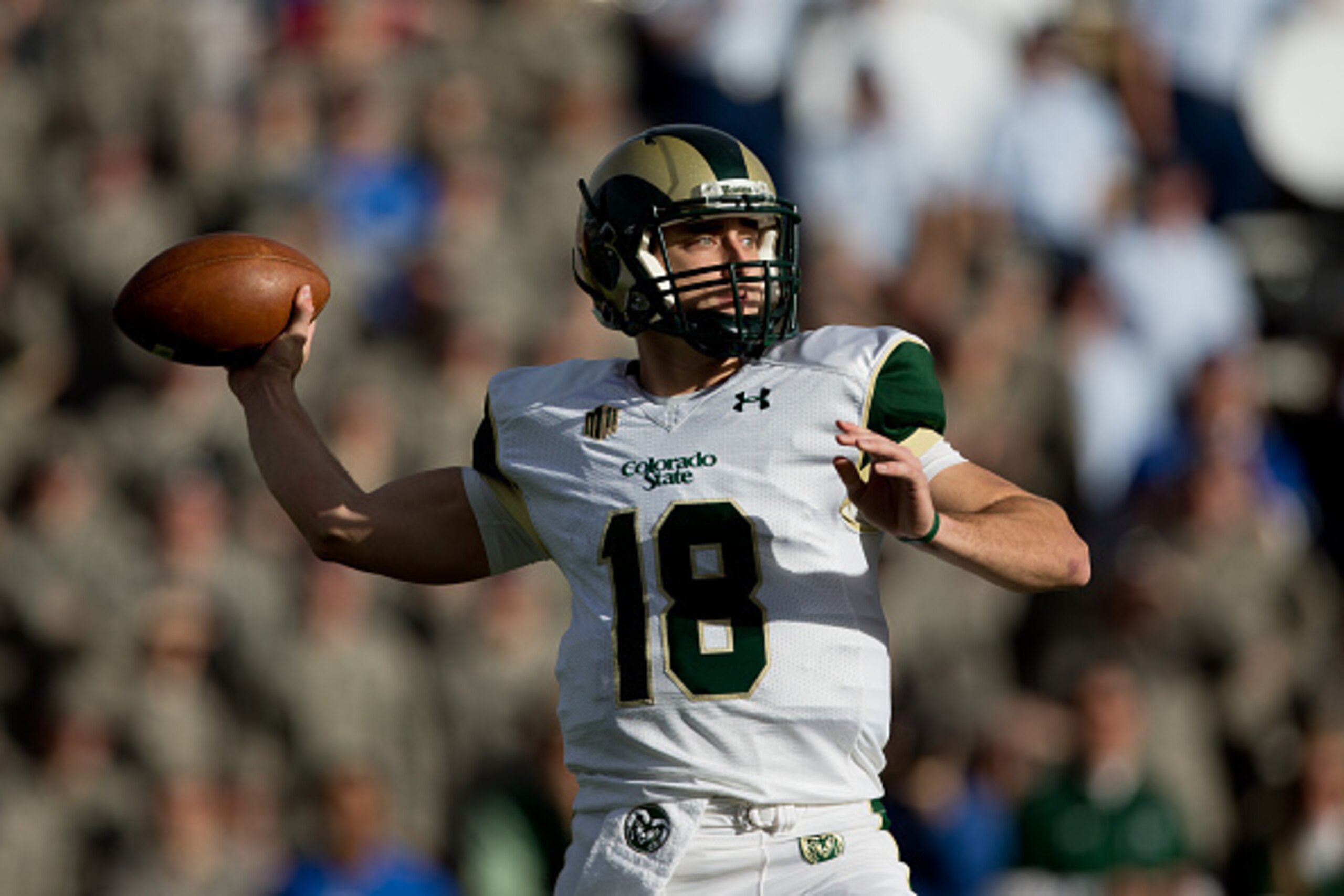 COLORADO SPRINGS, CO - NOVEMBER 28: Quarterback Garrett Grayson #18 of the Colorado State Rams throws a pass against the Air Force Falcons at Falcon Stadium on November 28, 2014 in Colorado Springs, Colorado. (Photo by Justin Edmonds/Getty Images) COLORADO SPRINGS, CO - NOVEMBER 28: Quarterback Garrett Grayson #18 of the Colorado State Rams throws a pass against the Air Force Falcons at Falcon Stadium on November 28, 2014 in Colorado Springs, Colorado. (Photo by Justin Edmonds/Getty Images)