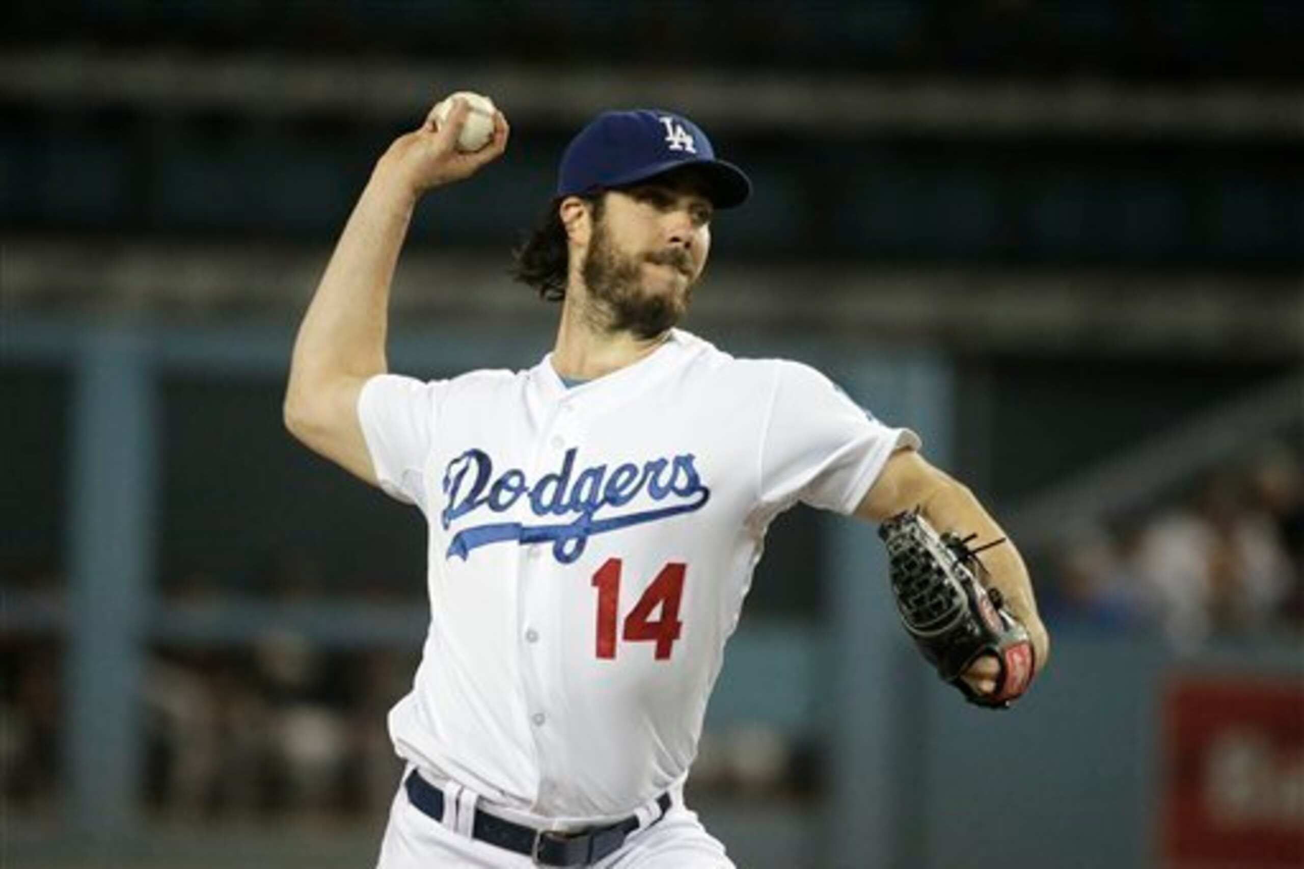 Dan Haren, who posted a 4.02 ERA last season, is currently penciled in as the Dodgers' No. 4 starter. Dan Haren, who posted a 4.02 ERA last season, is currently penciled in as the Dodgers' No. 4 starter.