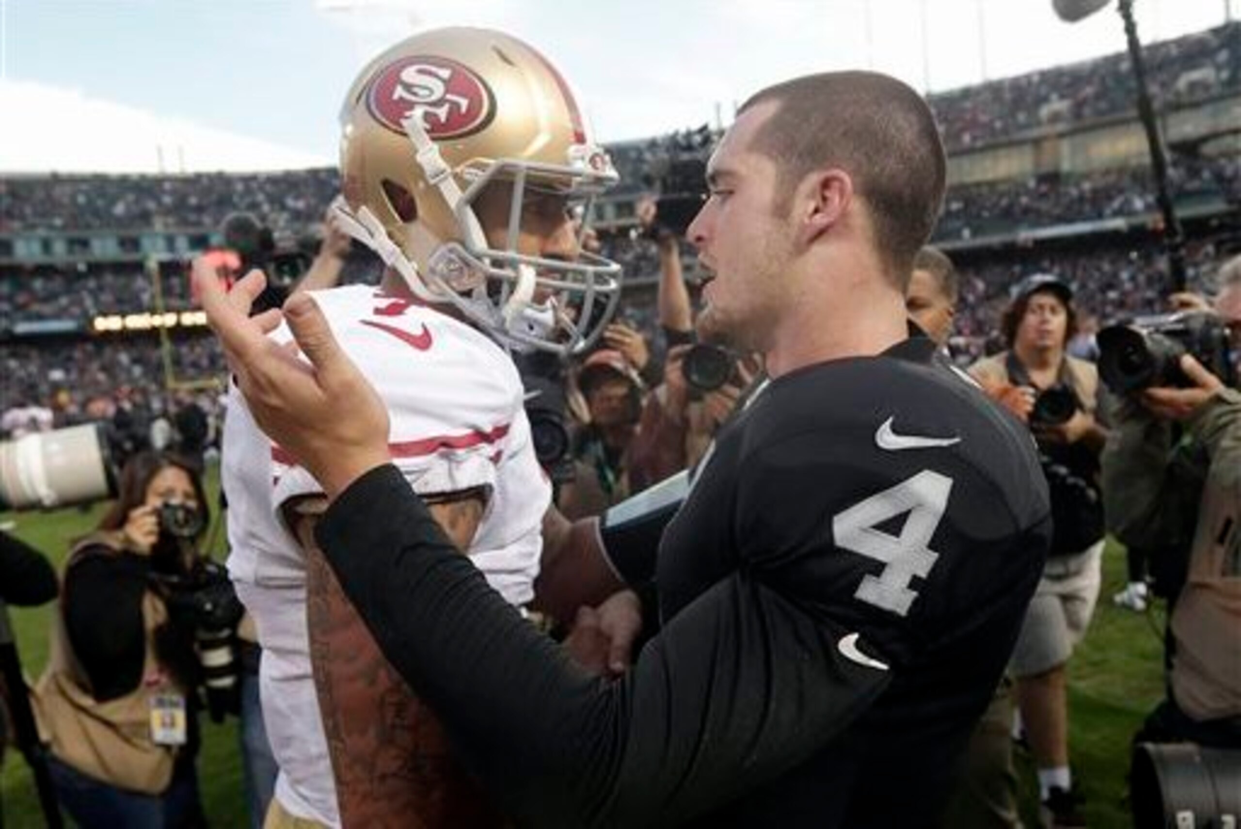 Derek Carr and the Raiders outplayed Colin Kaepernick's 49ers in nearly every aspect.