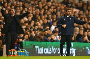 LONDON, ENGLAND - DECEMBER 15:  Brendan Rodgers of Liverpool and Andre Villas-Boas manager of Tottenham Hotspur on the touchline during the Barclays Premier League match between Tottenham Hotspur and Liverpool at White Hart Lane on December 15, 2013 in Lo