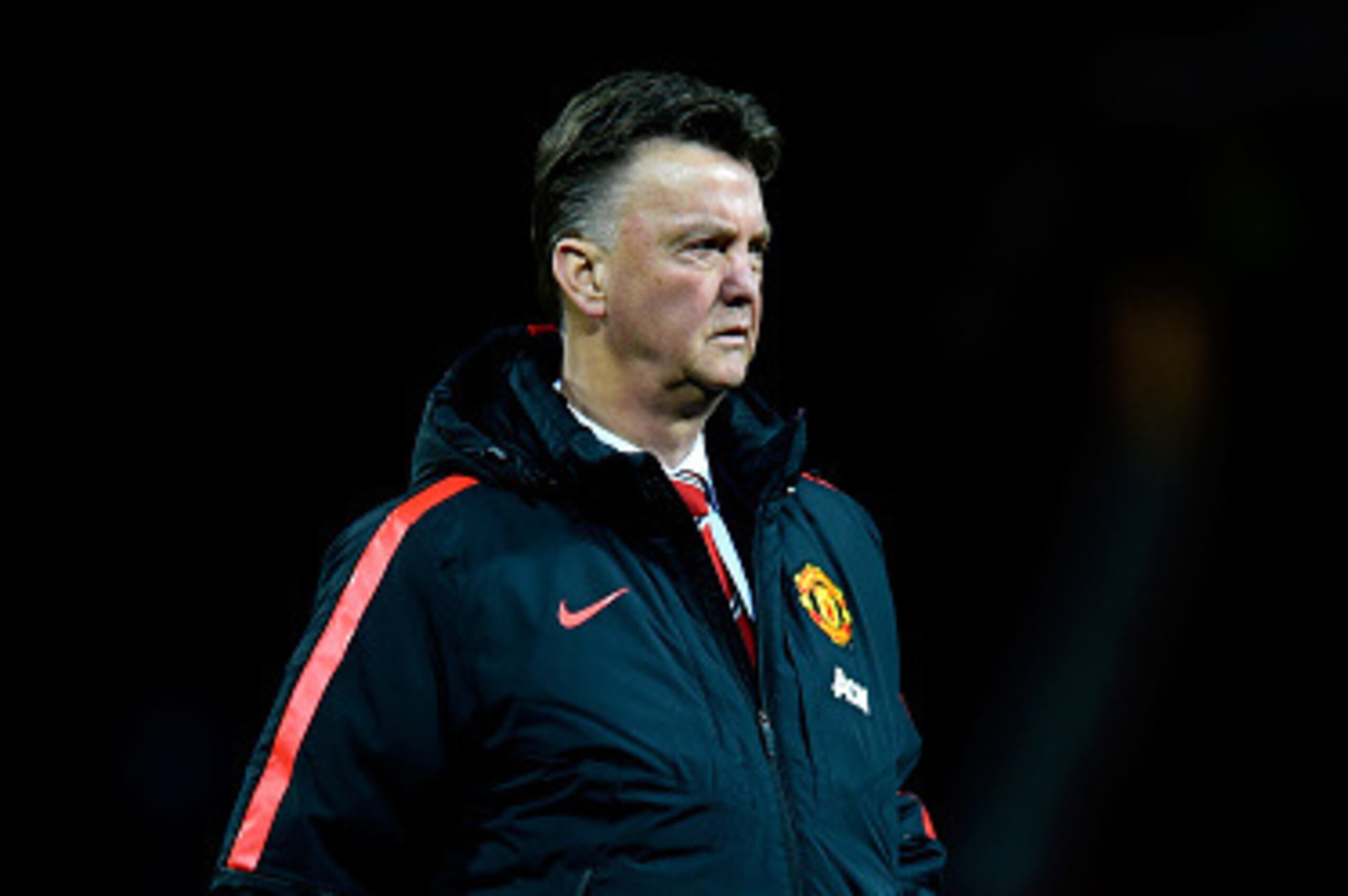 MANCHESTER, ENGLAND - DECEMBER 02:  Manchester United Manager Louis van Gaal looks on prior to the Barclays Premier League match between Manchester United and Stoke City at Old Trafford on December 2, 2014 in Manchester, England.  (Photo by Mike Hewitt/Ge
