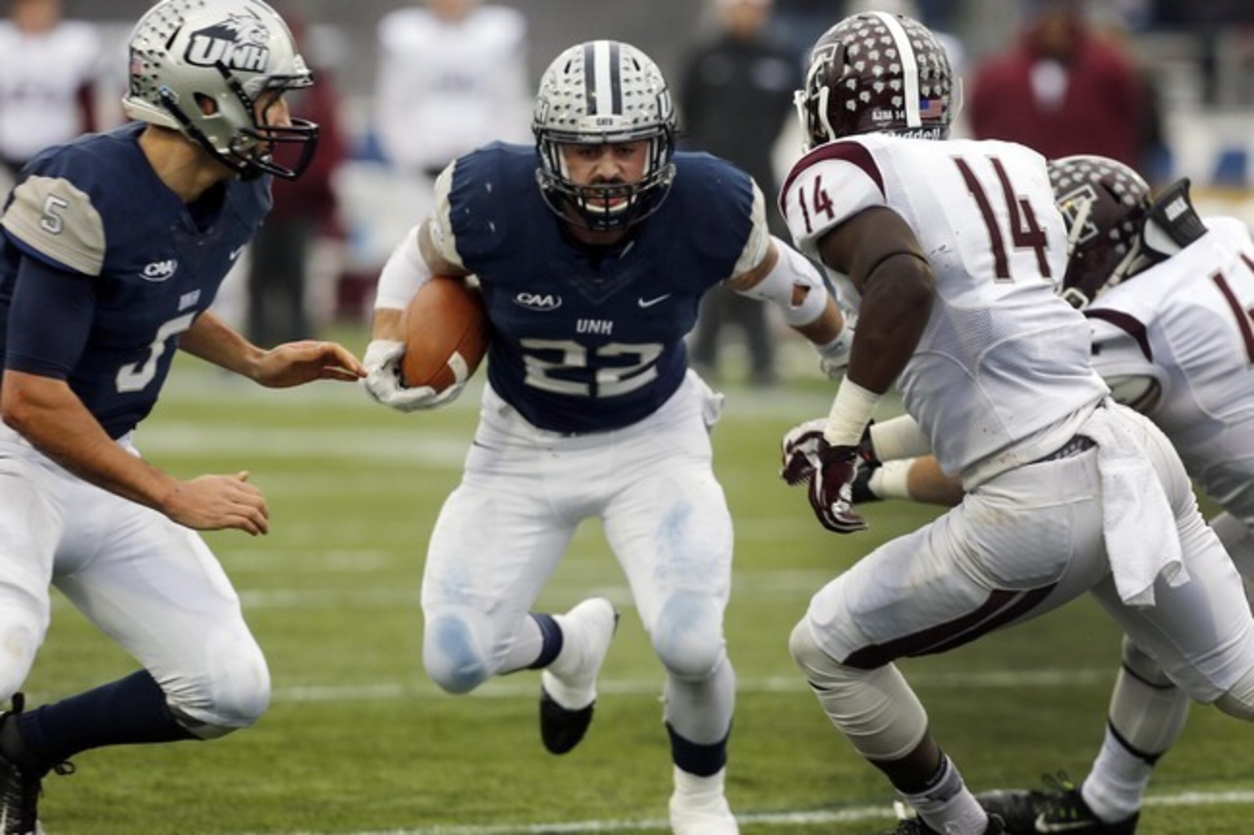 New Hampshire RB Nico Steriti had a career-high four touchdowns in the second round but faces a more difficult Chattanooga defense.