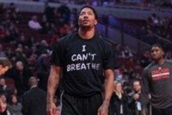 Dec 6, 2014; Chicago, IL, USA; Chicago Bulls guard Derrick Rose (1) prior to a game against the Golden State Warriors at the United Center. Mandatory Credit: Dennis Wierzbicki-USA TODAY Sports