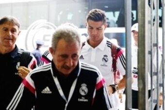 Jul 29, 2014; Dallas, TX, USA; Real Madrid forward Cristiano Ronaldo (7) enters the stadium before the game against AS Roma at Cotton Bowl Stadium. Mandatory Credit: Kevin Jairaj-USA TODAY Sports