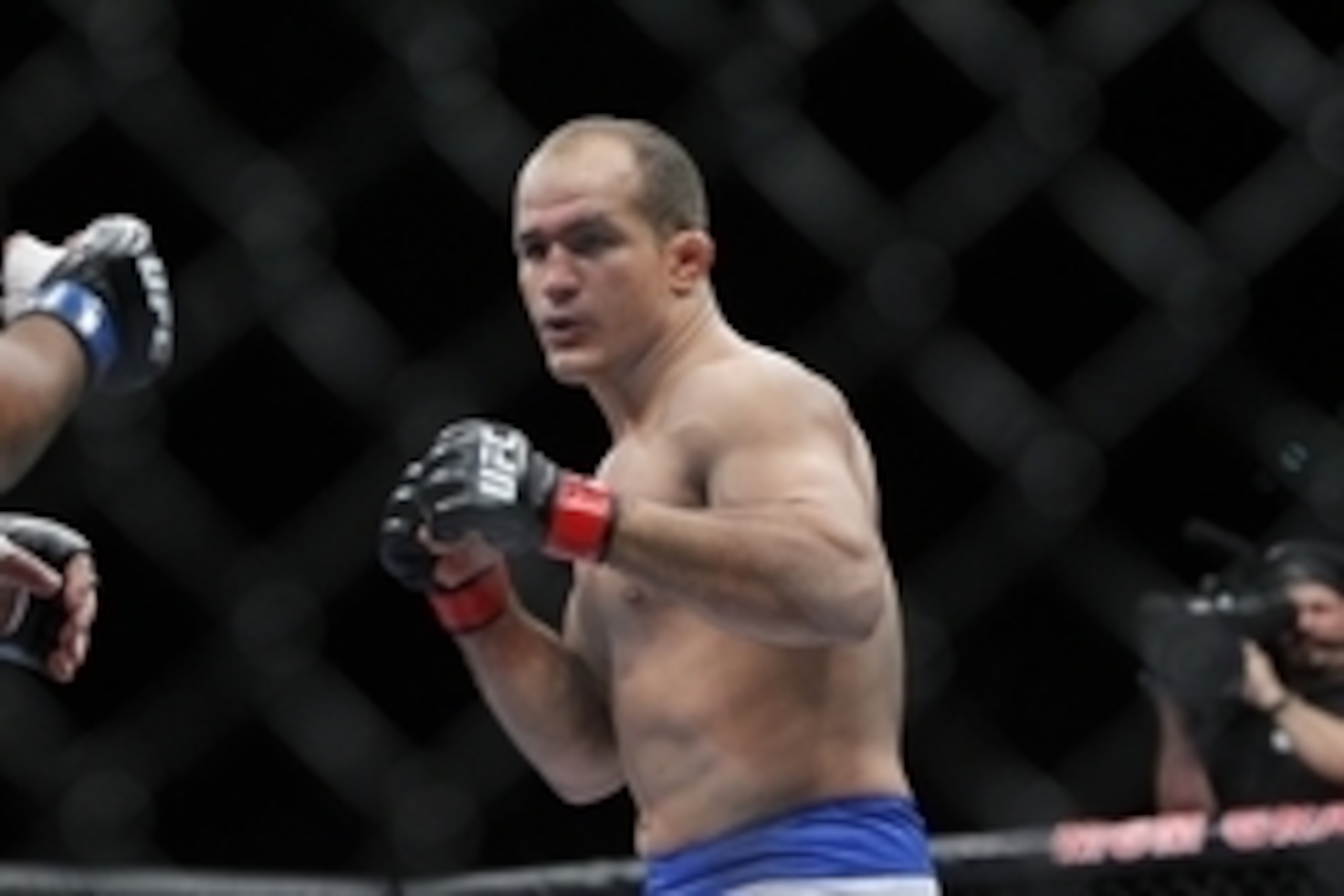May 25, 2013; Las Vegas, NV, USA; Junior dos Santos in action during UFC 160 at the MGM Grand Garden Arena. Mandatory Credit: Gary A. Vasquez-USA TODAY Sports