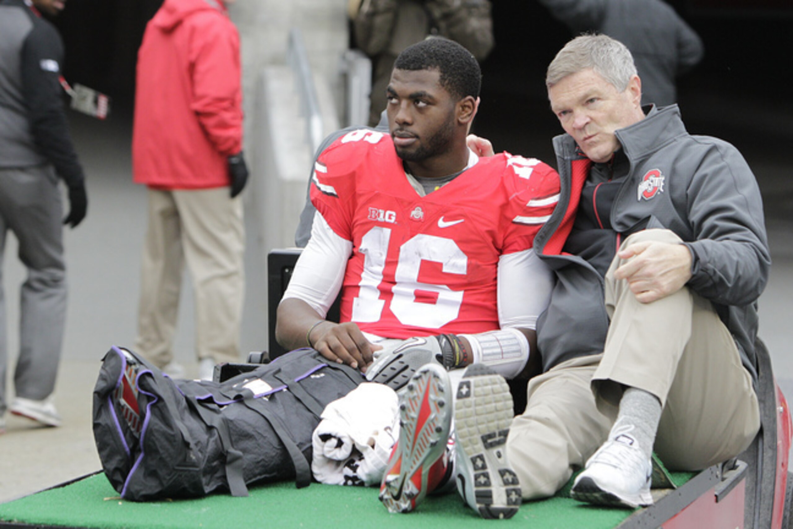 J.T. Barrett broke his ankle in Ohio State's regular-season finale against Michigan.