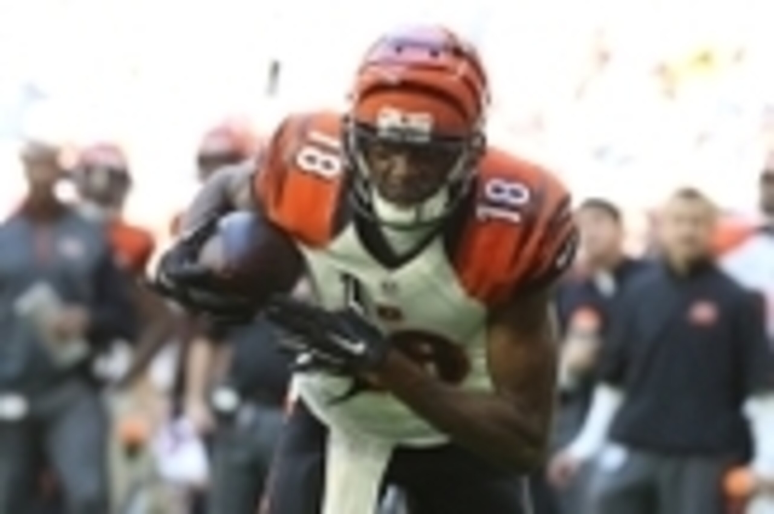 Nov 23, 2014; Houston, TX, USA; Cincinnati Bengals wide receiver A.J. Green (18) runs after a catch against the Houston Texans at NRG Stadium. Mandatory Credit: Matthew Emmons-USA TODAY Sports