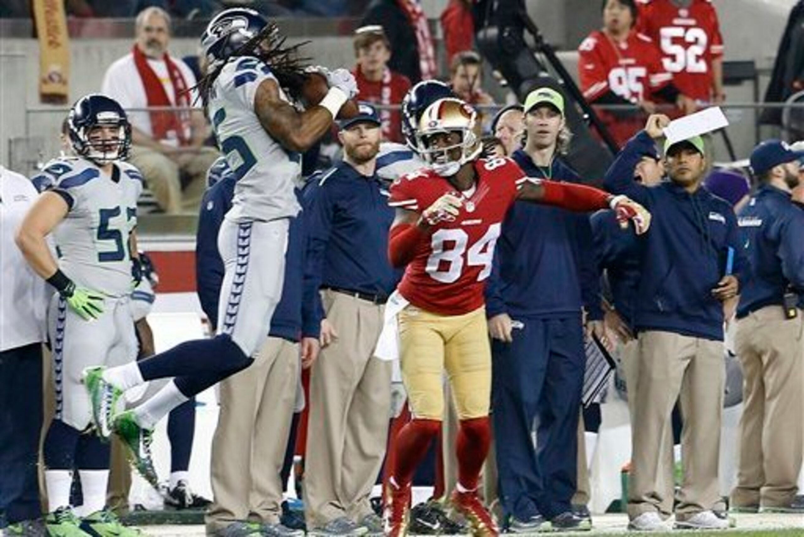 Richard Sherman picked off Kaepernick twice in Week 13. Richard Sherman picked off Kaepernick twice in Week 13.