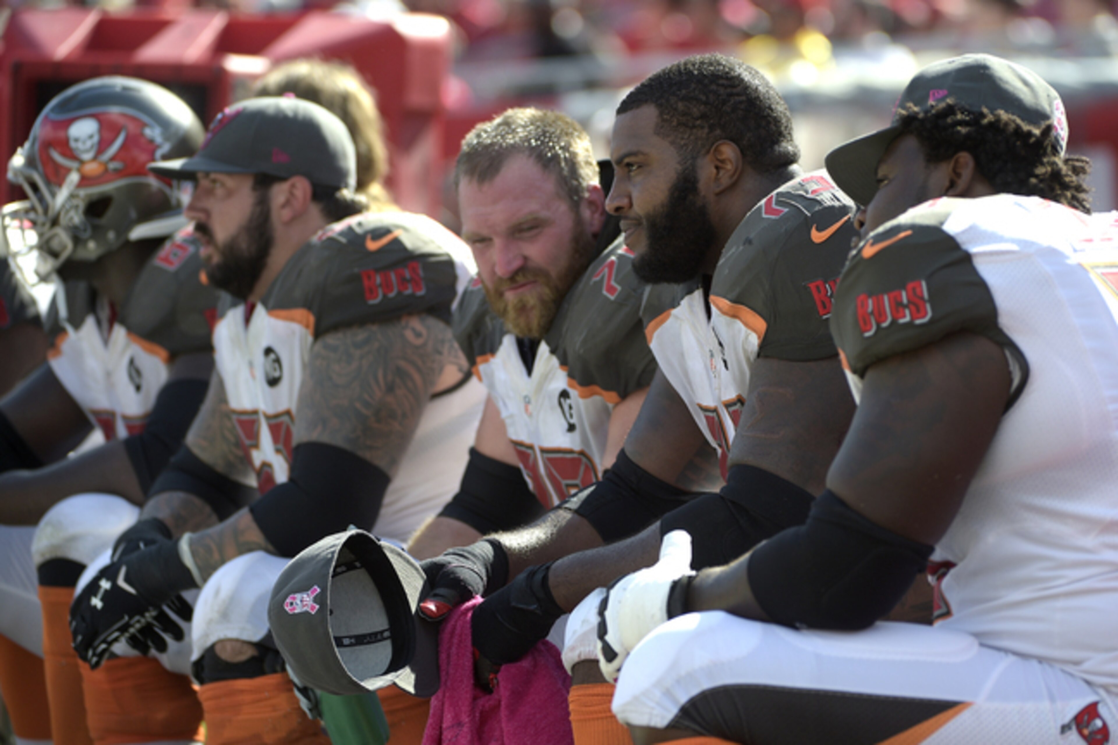 Tampa Bay's offensive line has to improve its play if it wants anything to work on offense this week. Tampa Bay's offensive line has to improve its play if it wants anything to work on offense this week.