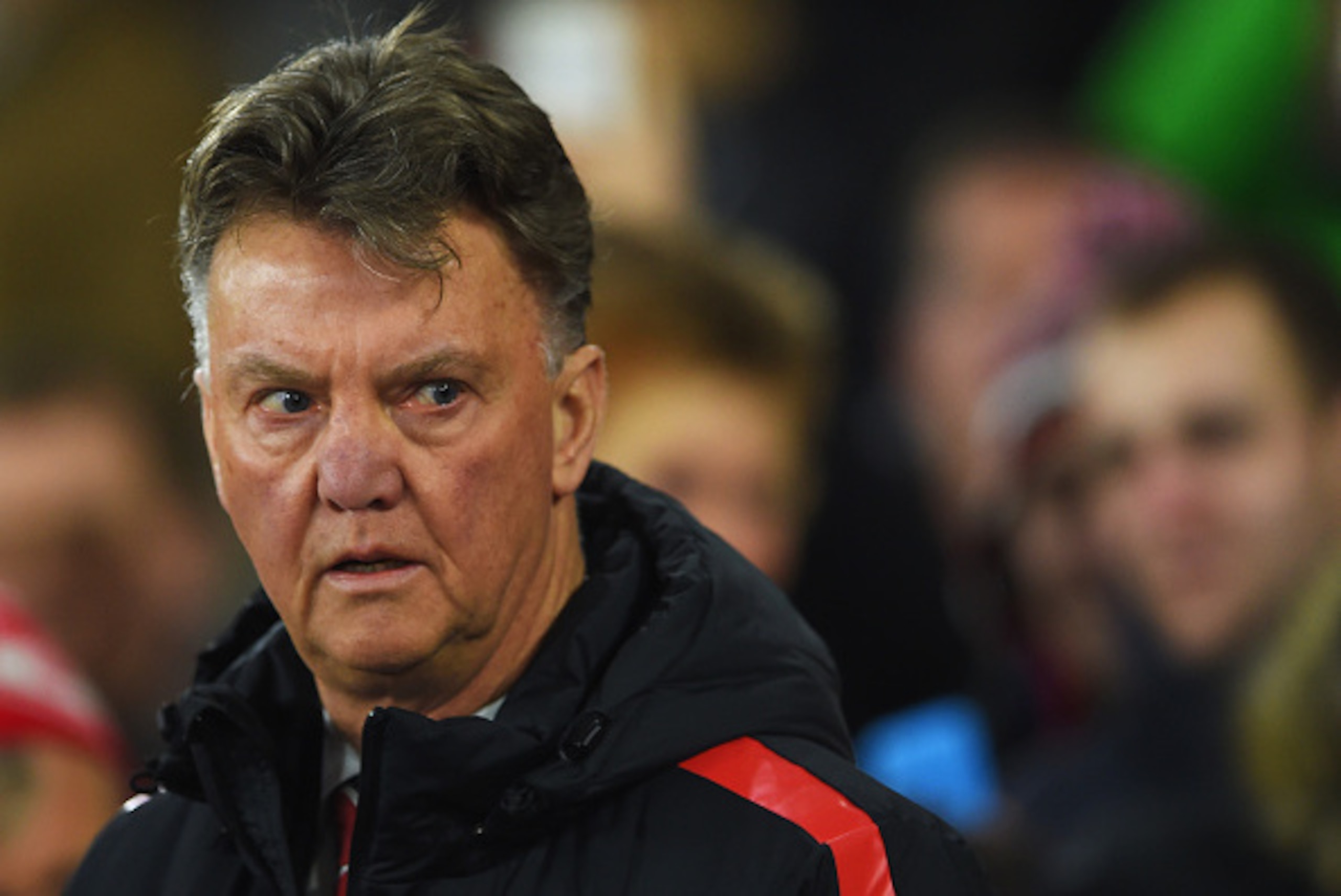 SOUTHAMPTON, ENGLAND - DECEMBER 08:  Louis van Gaal, manager of Manchester United looks on during the Barclays Premier League match between Southampton and Manchester United at St Mary's Stadium on December 8, 2014 in Southampton, England.  (Photo by Mich