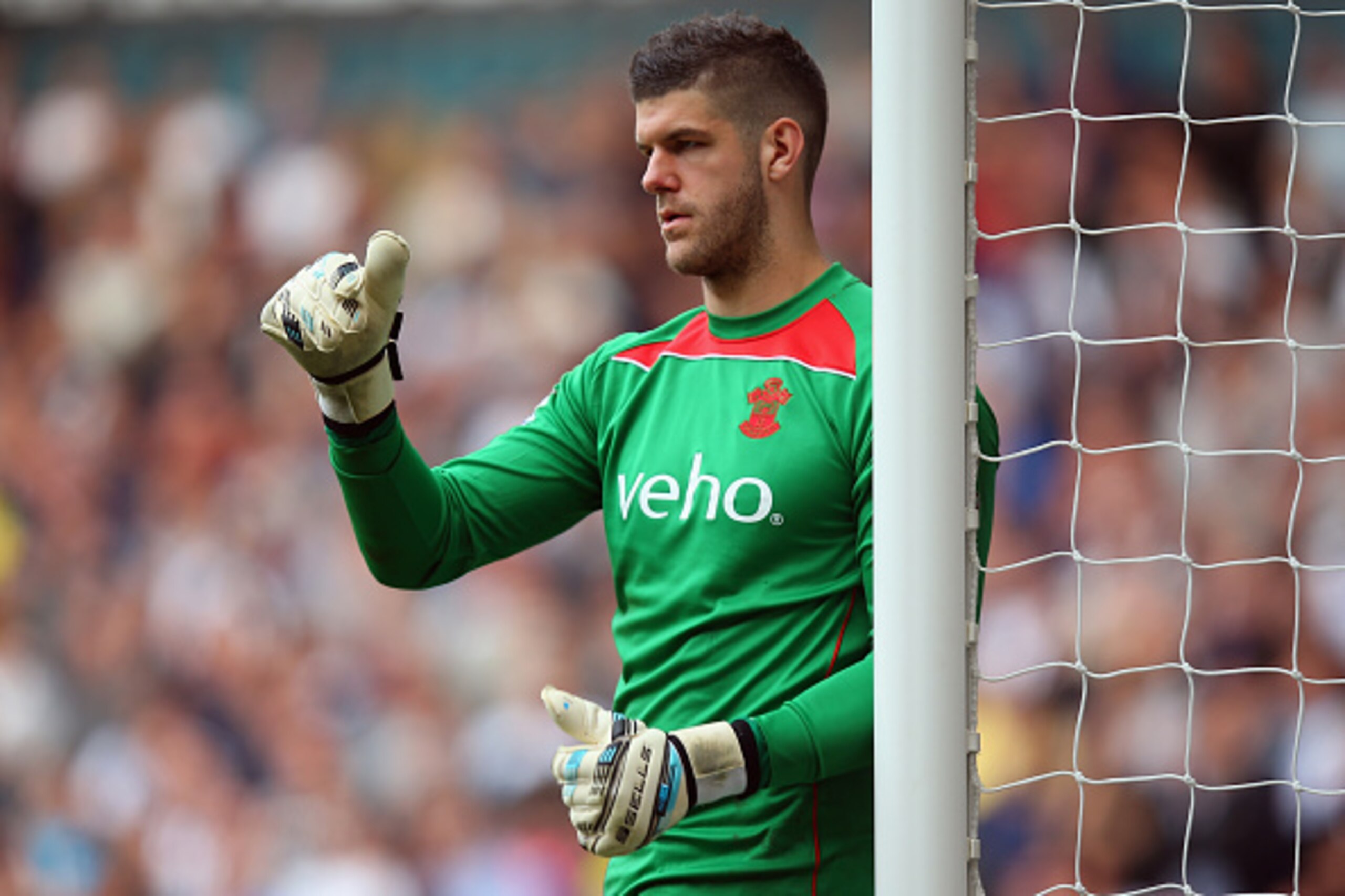 LONDON, ENGLAND - OCTOBER 05: Southampton goalkeeper Fraser Forster in action during the Barclays Premier League match between Tottenham Hotspur and Southampton at White Hart Lane on October 5, 2014 in London, England. (Photo by Bryn Lennon/Getty Images LONDON, ENGLAND - OCTOBER 05: Southampton goalkeeper Fraser Forster in action during the Barclays Premier League match between Tottenham Hotspur and Southampton at White Hart Lane on October 5, 2014 in London, England. (Photo by Bryn Lennon/Getty Images