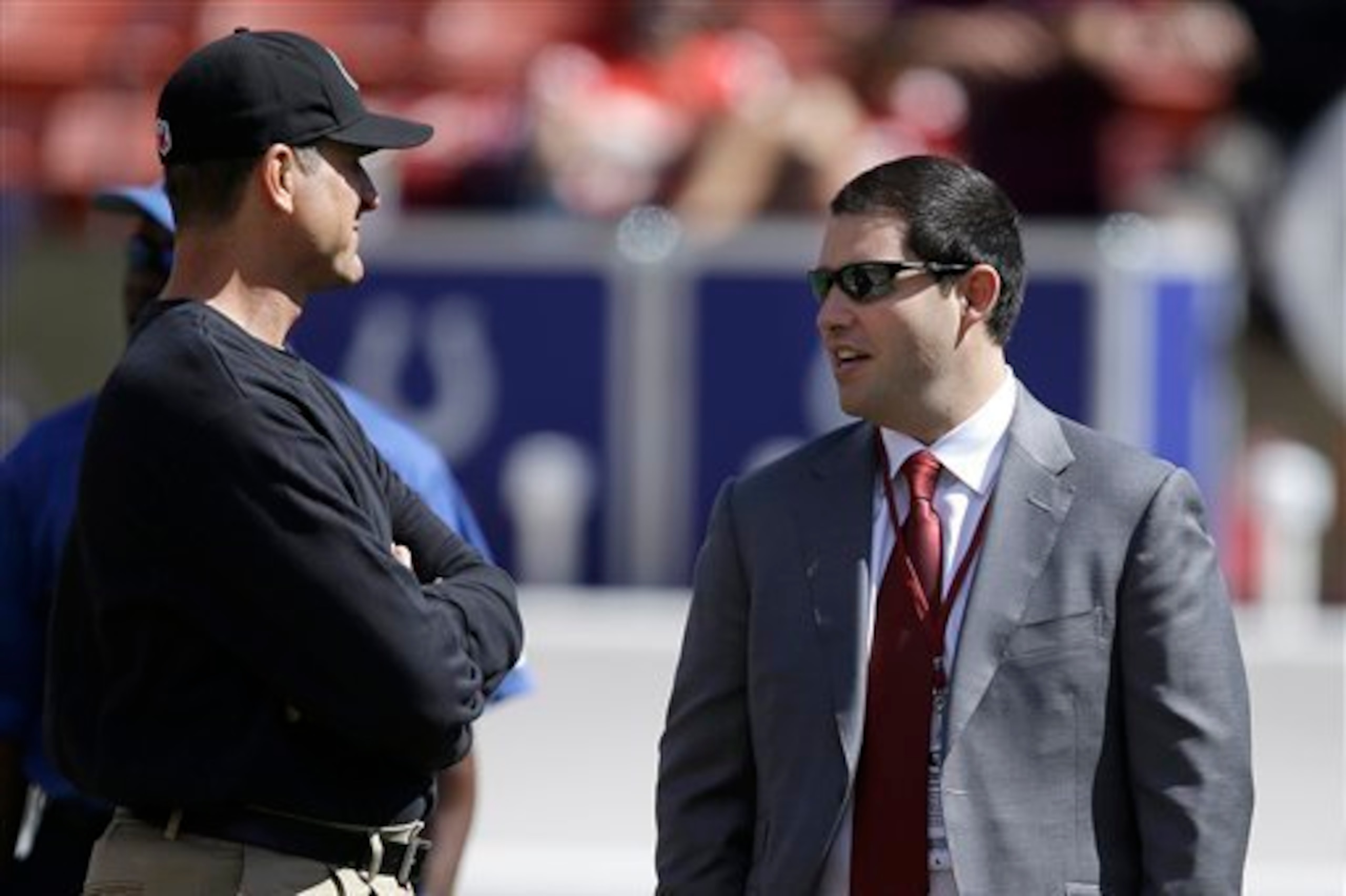 Harbaugh and 49ers CEO Jed York aren't likely on the most amicable of terms in light of failed contract negotiations dating back to Super Bowl XLVII.