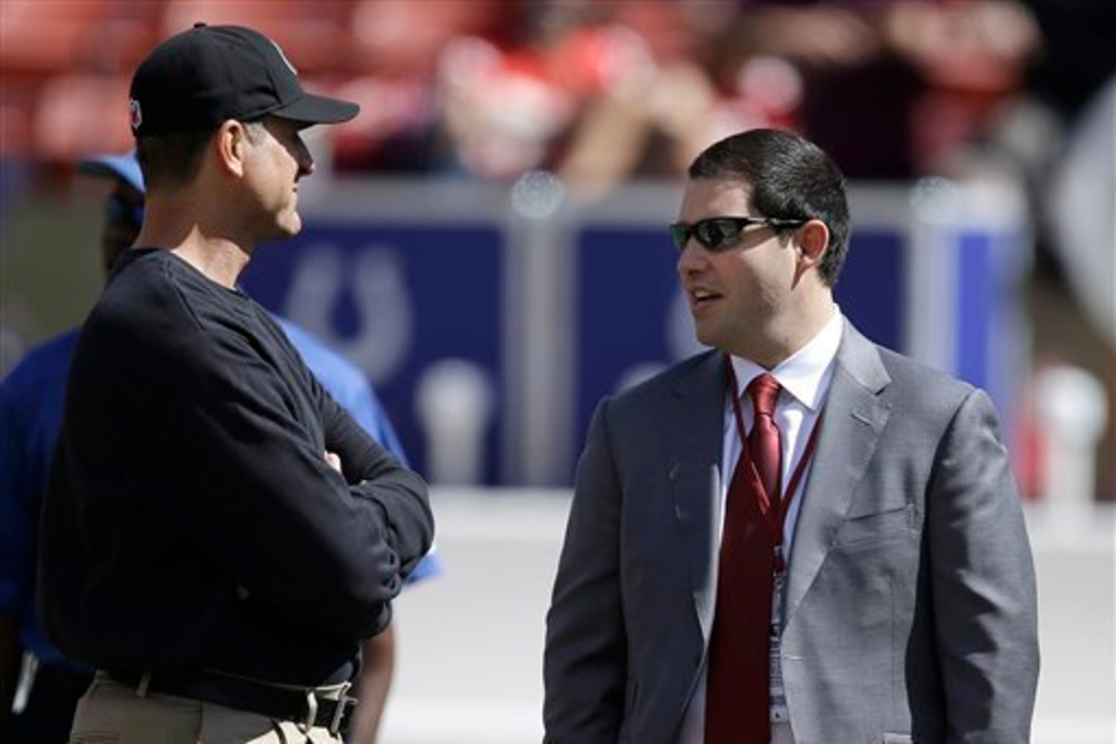 Harbaugh and 49ers CEO Jed York aren't likely on the most amicable of terms in light of failed contract negotiations dating back to Super Bowl XLVII. Harbaugh and 49ers CEO Jed York aren't likely on the most amicable of terms in light of failed contract negotiations dating back to Super Bowl XLVII.