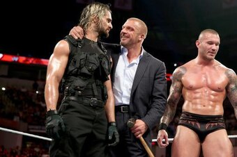 Rollins, Triple H and Randy Orton