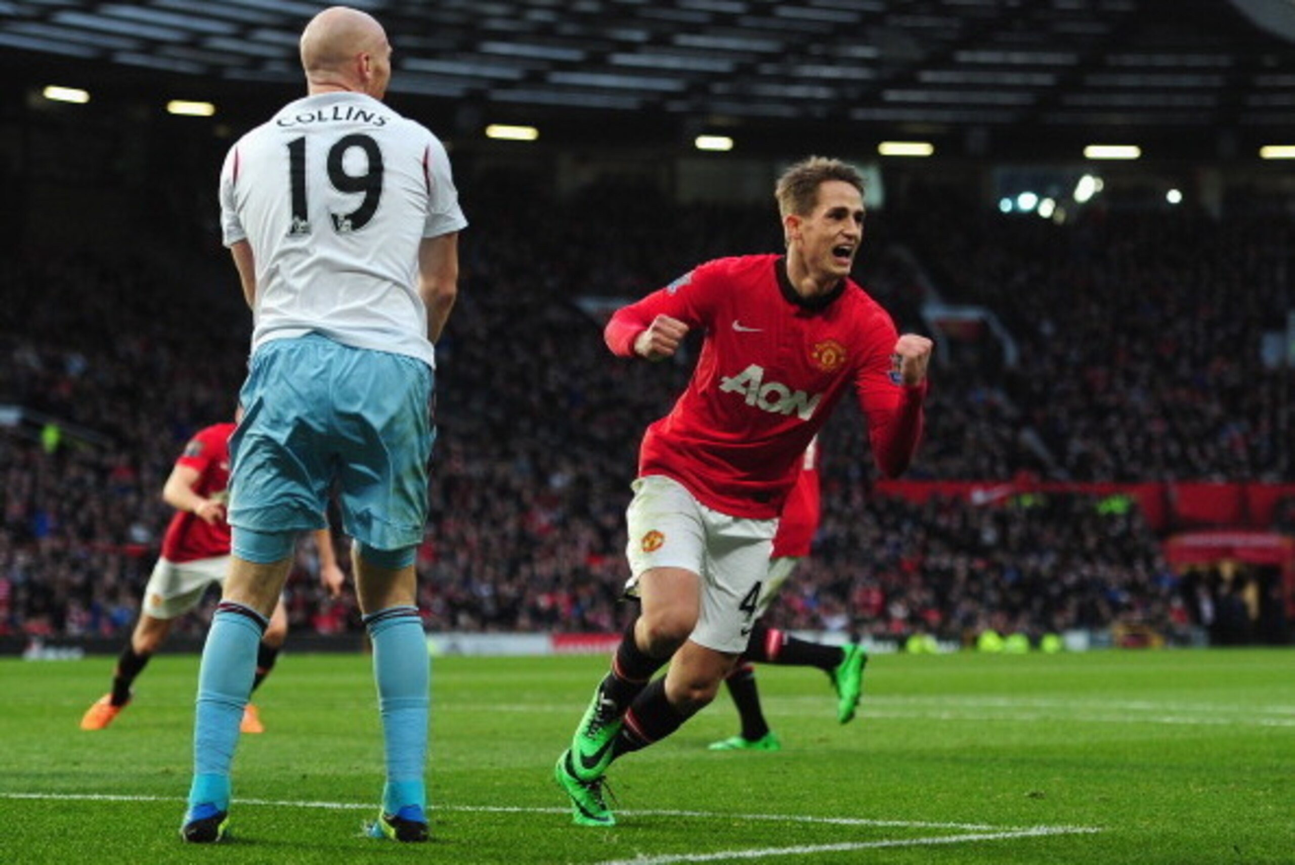 MANCHESTER, ENGLAND - DECEMBER 21:  Adnan Januzaj of Manchester United celebrates scoring his team's second goal during the Barclays Premier League match between Manchester United and West Ham United at Old Trafford on December 21, 2013 in Manchester, Eng