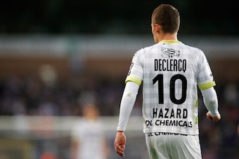 BRUSSELS, BELGIUM - APRIL 15:  Thorgan Hazard of Zulte in action during the Jupiler Pro League match between RSC Anderlecht and Zulte Waregem at Constant Vanden Stock Stadium on April 15, 2014 in Brussels, Belgium.  (Photo by Dean Mouhtaropoulos/Getty Ima