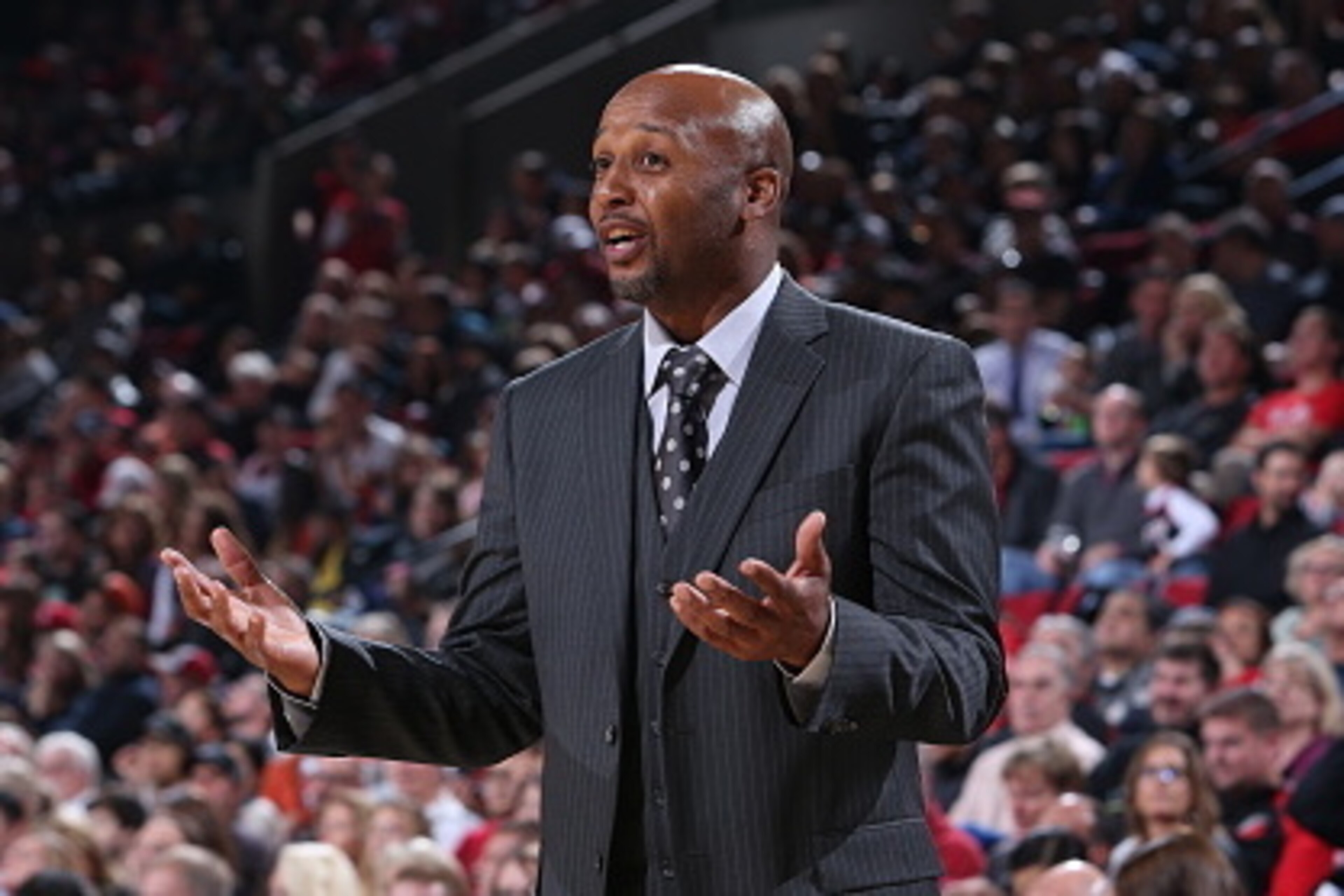 PORTLAND, OR - NOVEMBER 9: Brian Shaw of the Denver Nuggets during the game against the Portland Trail Blazers on November 9, 2014 at the Moda Center Arena in Portland, Oregon. NOTE TO USER: User expressly acknowledges and agrees that, by downloading and PORTLAND, OR - NOVEMBER 9: Brian Shaw of the Denver Nuggets during the game against the Portland Trail Blazers on November 9, 2014 at the Moda Center Arena in Portland, Oregon. NOTE TO USER: User expressly acknowledges and agrees that, by downloading and