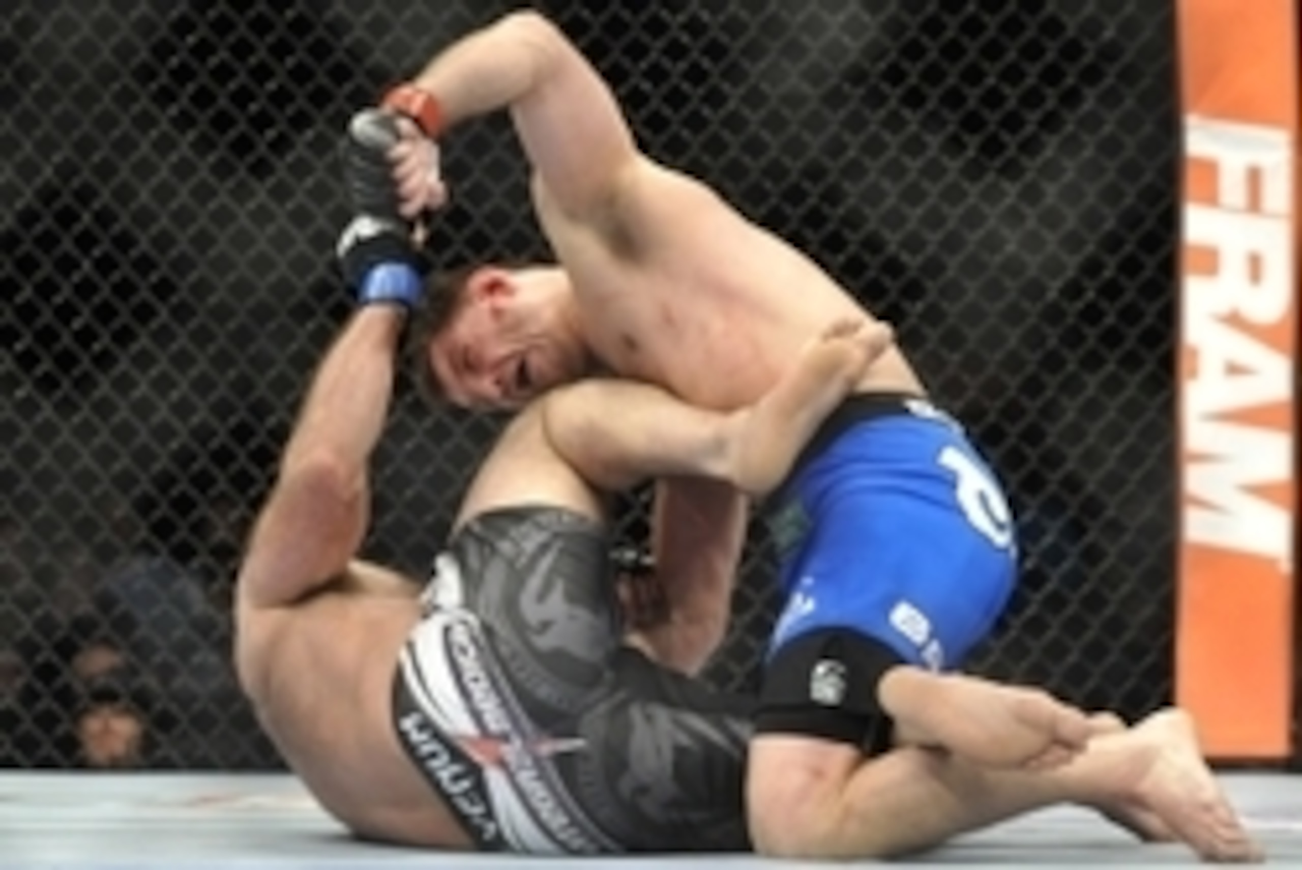 Jan 25, 2014; Chicago, IL, USA; Stipe Miocic (red gloves) fights Gabriel Gonzaga (blue gloves) during UFC on FOX 10 at the United Center. Mandatory Credit: David Banks-USA TODAY Sports