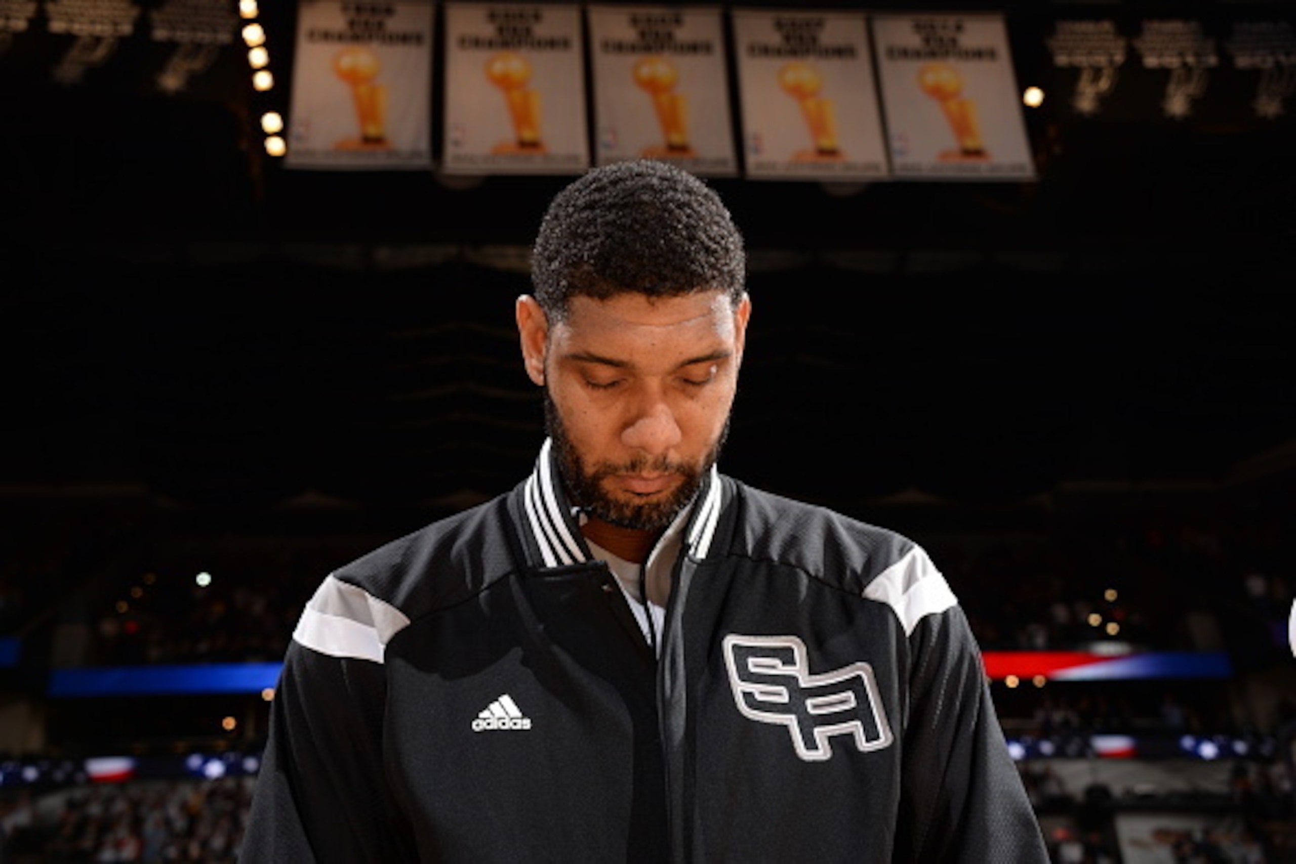 SAN ANTONIO, TX - DECEMBER 12:  Tim Duncan #21 of the San Antonio Spurs before the game against the Los Angeles Lakers on December 12, 2014 at the AT&T Center in San Antonio, Texas. NOTE TO USER: User expressly acknowledges and agrees that, by downloading