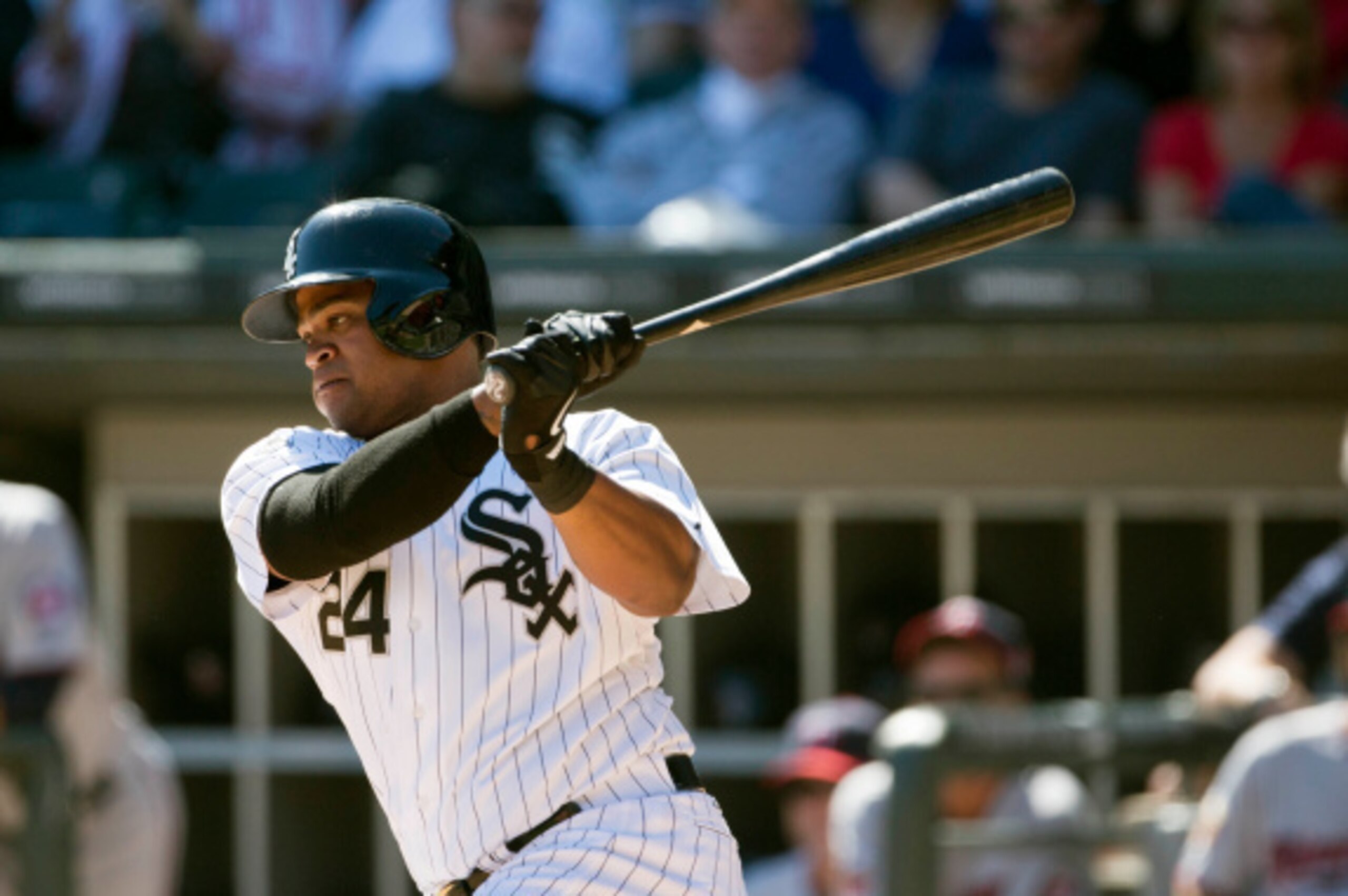 CHICAGO, IL - SEPTEMBER 14: Dayan Viciedo #24 of the Chicago White Sox bats against the Minnesota Twins in the fifth inning of play on September 14,  2014 at U.S. Cellular Field in Chicago, Illinois.  (Photo by Tasos Katopodis/Getty Images)