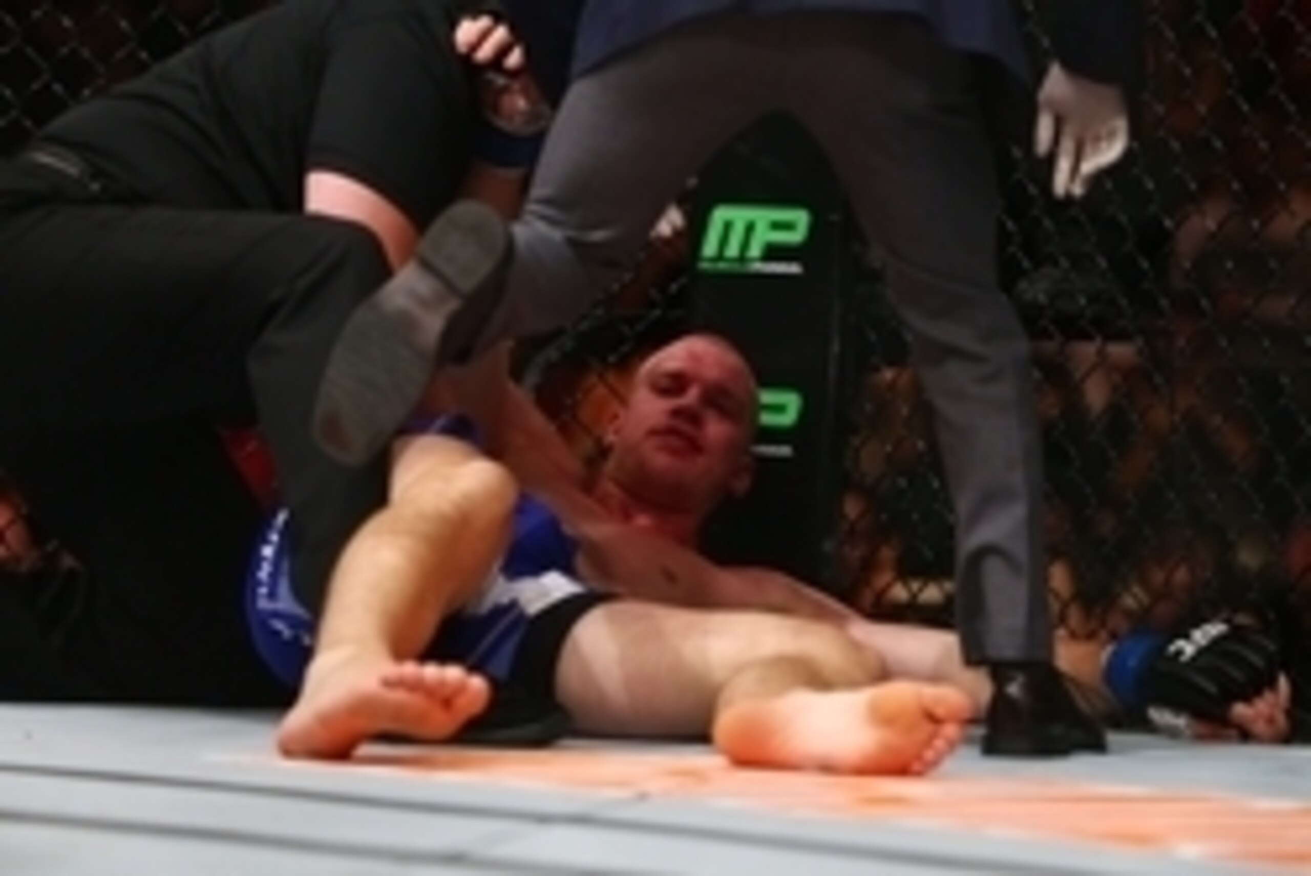December 13, 2014; Phoenix, AZ, USA; Stefan Struve is looked at by fight doctors following his knockout loss to Alistair Overeem during UFC Fight Night at US Airways Center. Mandatory Credit: Mark J. Rebilas-USA TODAY Sports December 13, 2014; Phoenix, AZ, USA; Stefan Struve is looked at by fight doctors following his knockout loss to Alistair Overeem during UFC Fight Night at US Airways Center. Mandatory Credit: Mark J. Rebilas-USA TODAY Sports
