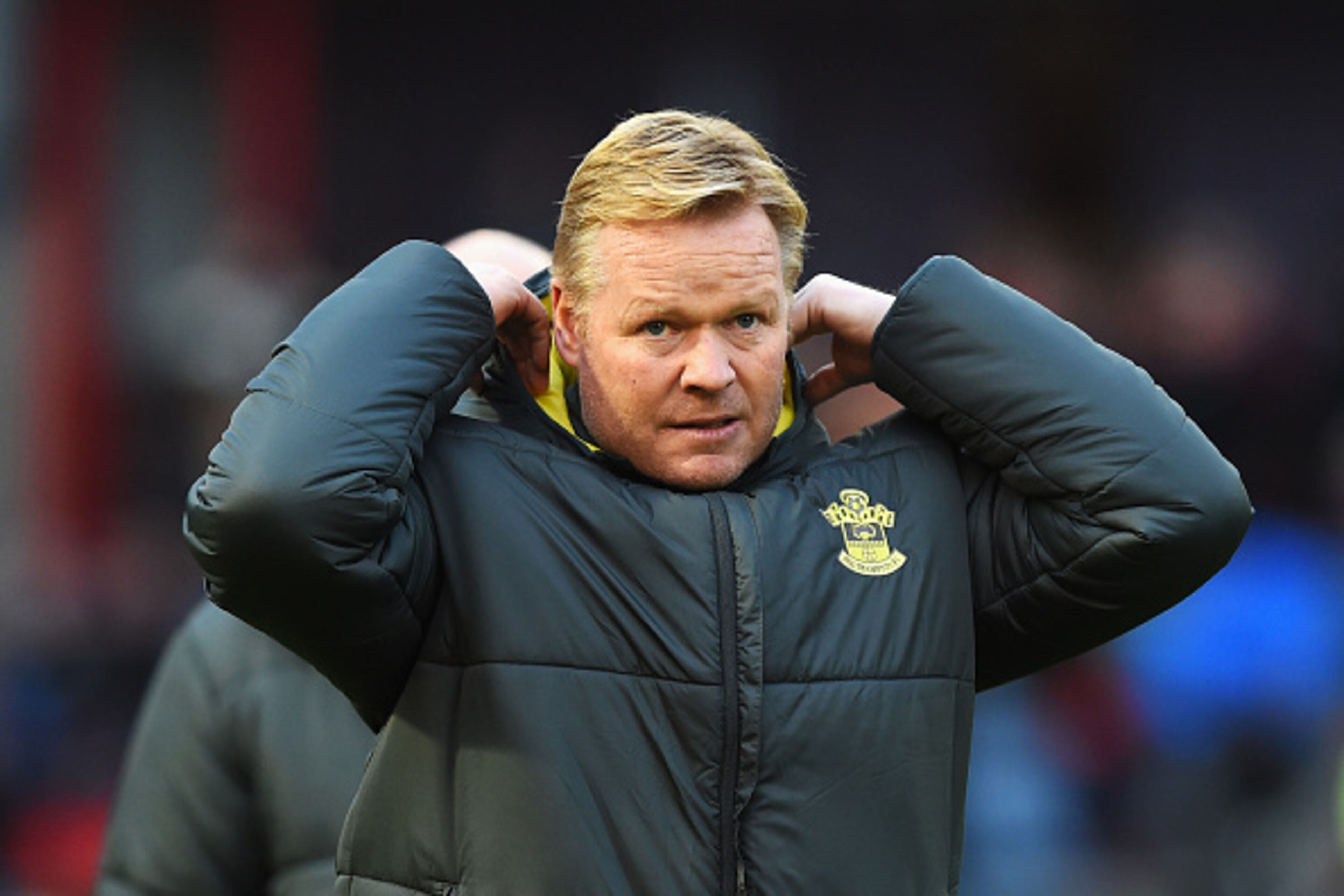 BURNLEY, ENGLAND - DECEMBER 13: Ronald Koeman, manager of Southampton looks on during the Barclays Premier League match between Burnley and Southampton at Turf Moor on December 13, 2014 in Burnley, England.  (Photo by Shaun Botterill/Getty Images)