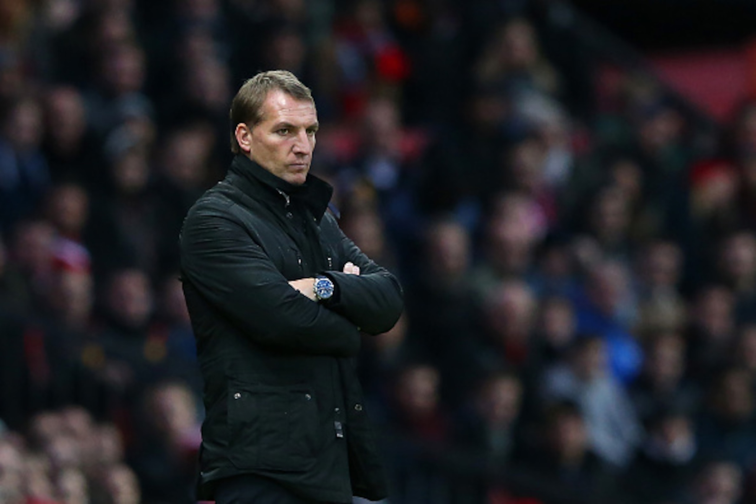 MANCHESTER, ENGLAND - DECEMBER 14:  Liverpool Manager Brendan Rodgers looks on during the Barclays Premier League match between Manchester United and Liverpool at Old Trafford on December 14, 2014 in Manchester, England.  (Photo by Alex Livesey/Getty Imag