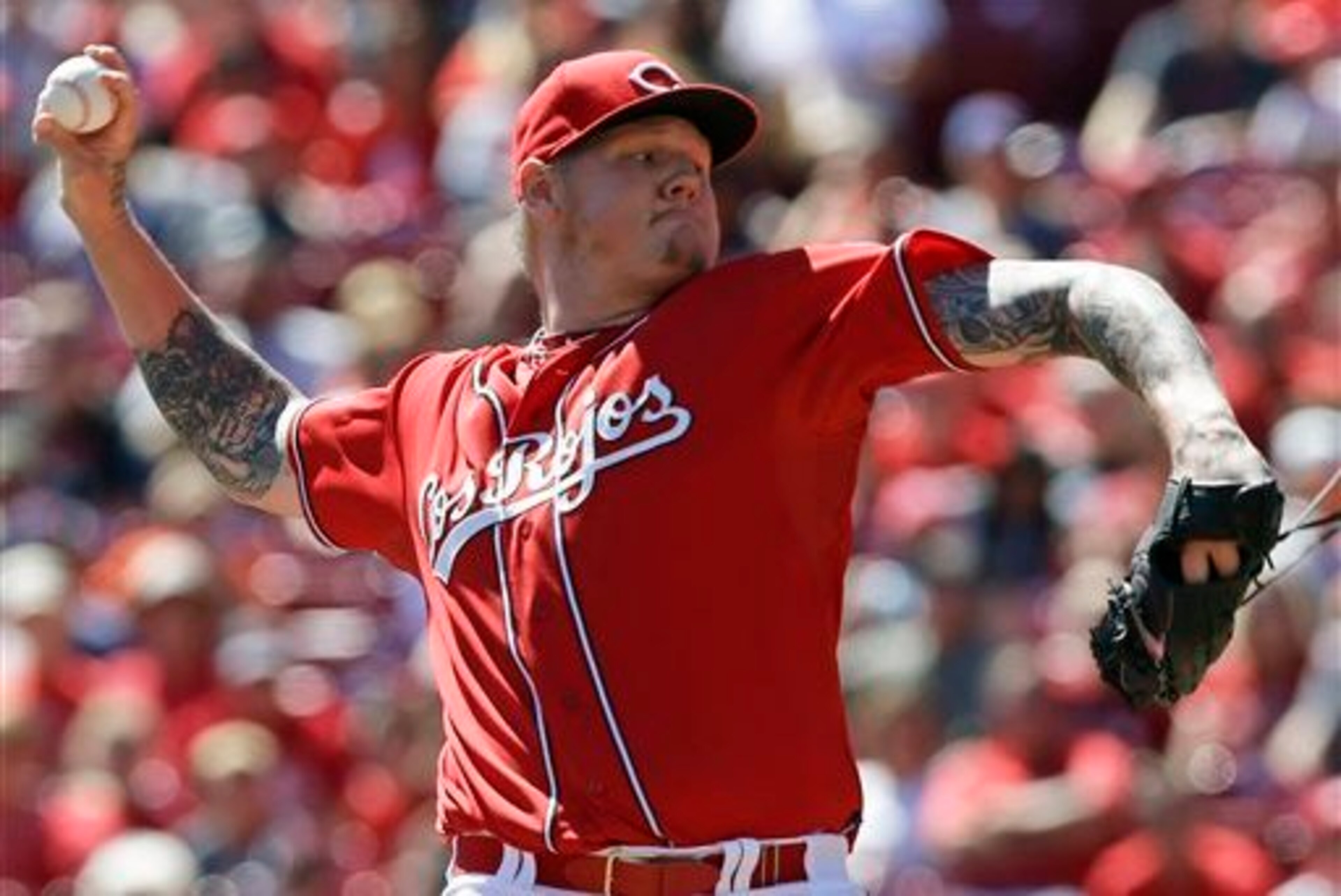 Mat Latos was traded to the Miami Marlins at the winter meetings. Mat Latos was traded to the Miami Marlins at the winter meetings.