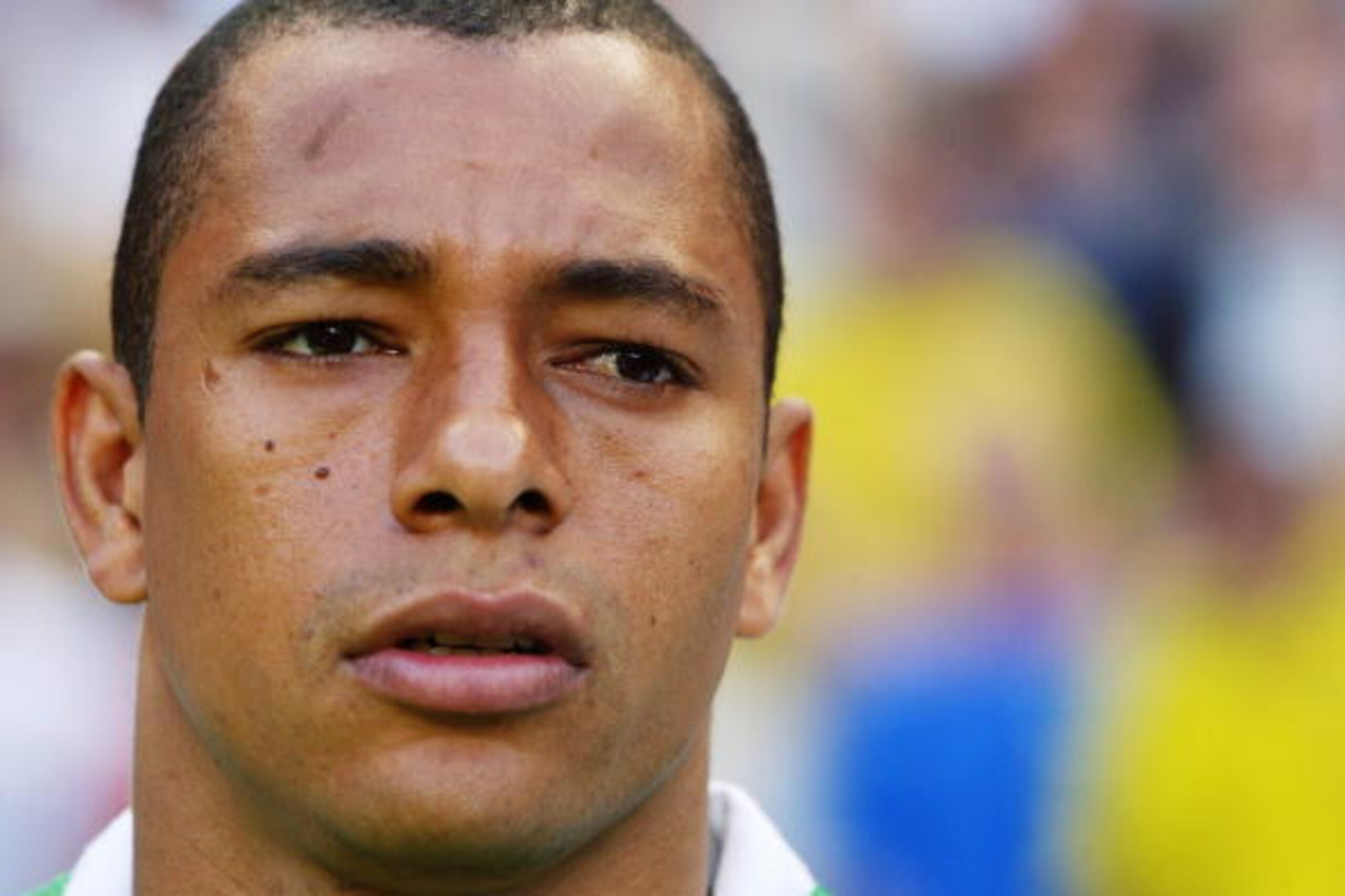 PARIS, FRANCE - MAY 20:  Portrait of Gilberto Silva of Brazil prior to the FIFA Centennial Match between France and Brazil at the Stade de France on May 20, 2004 in Paris, France. (Photo by Christopher Lee/Getty Images)