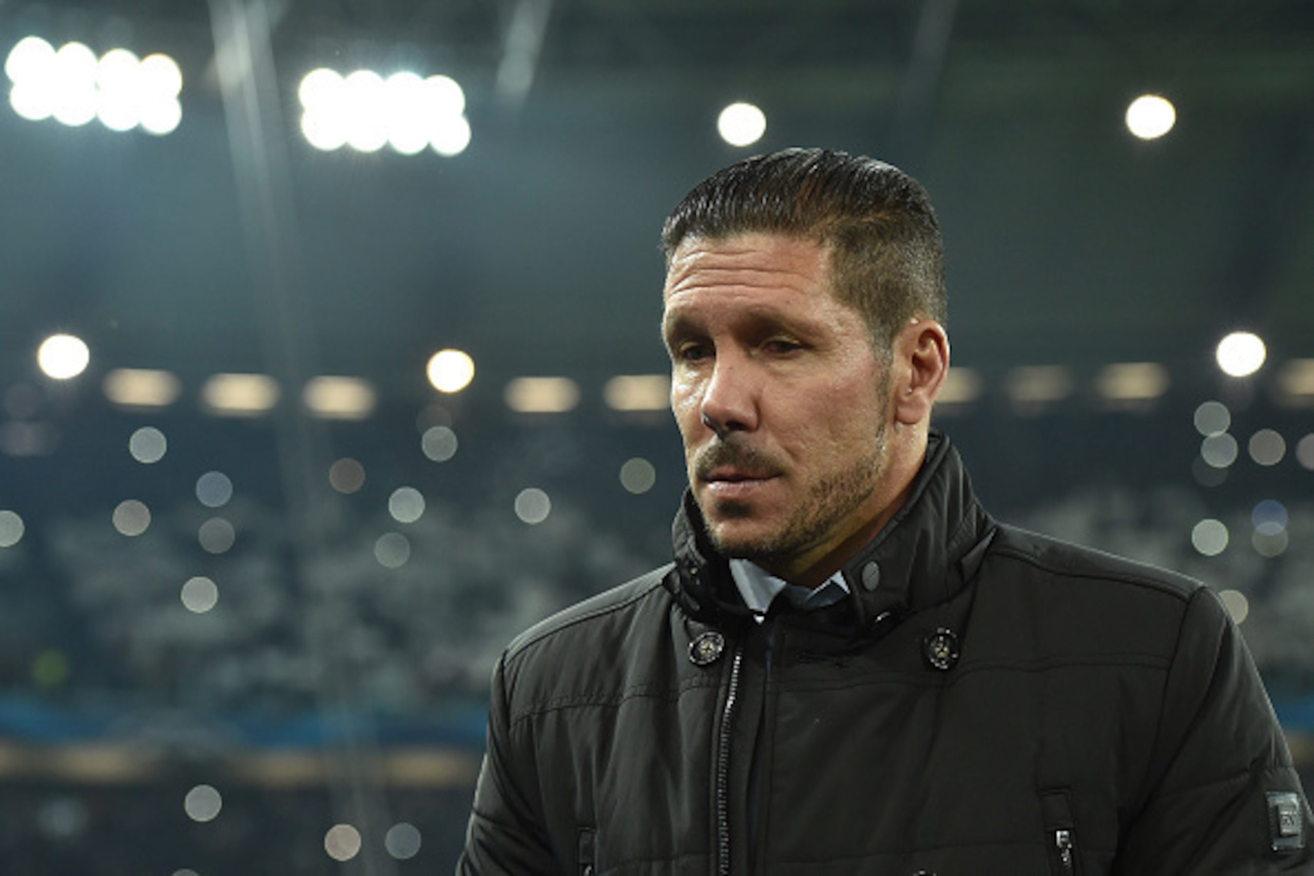 TURIN, ITALY - DECEMBER 09:  Club Atletico de Madrid head coach Diego Simeone looks on during the UEFA Champions League group A match between Juventus and Club Atletico de Madrid at Juventus Arena on December 9, 2014 in Turin, Italy.  (Photo by Valerio Pe