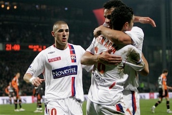 Karim Benzema, Hatem Ben Arfa and Fred celebrate a 2008 goal for Lyon. Karim Benzema, Hatem Ben Arfa and Fred celebrate a 2008 goal for Lyon.