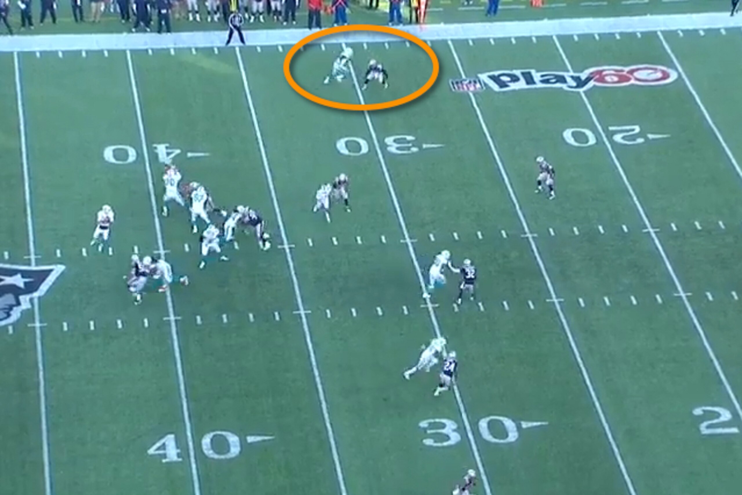 Damien Williams beat Jamie Collins on a stop and go, but he dropped sure-touchdown