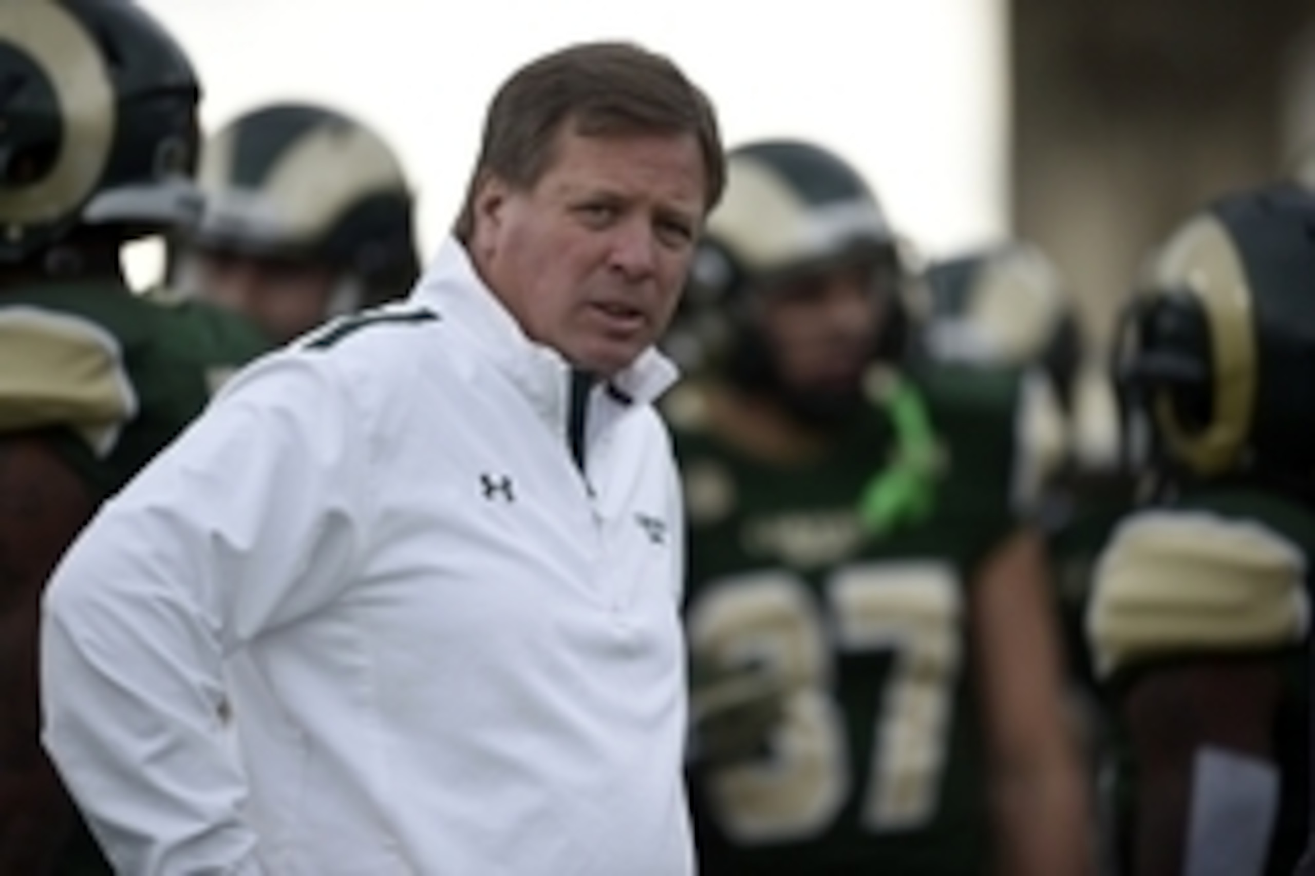 Nov 22, 2014; Fort Collins, CO, USA; Colorado State Rams head coach Jim McElwain before the start of the game against the New Mexico Lobos at Hughes Stadium. Mandatory Credit: Ron Chenoy-USA TODAY Sports