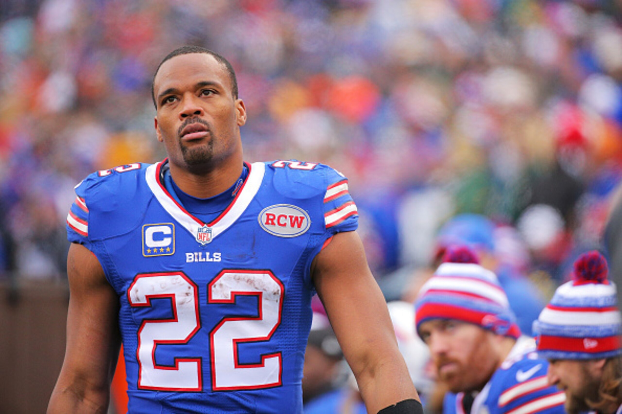 ORCHARD PARK, NY - DECEMBER 14:   Fred Jackson #22 of the Buffalo Bills walks the sidelines during the first half against the Green Bay Packers at Ralph Wilson Stadium on December 14, 2014 in Orchard Park, New York.  (Photo by Brett Carlsen/Getty Images)