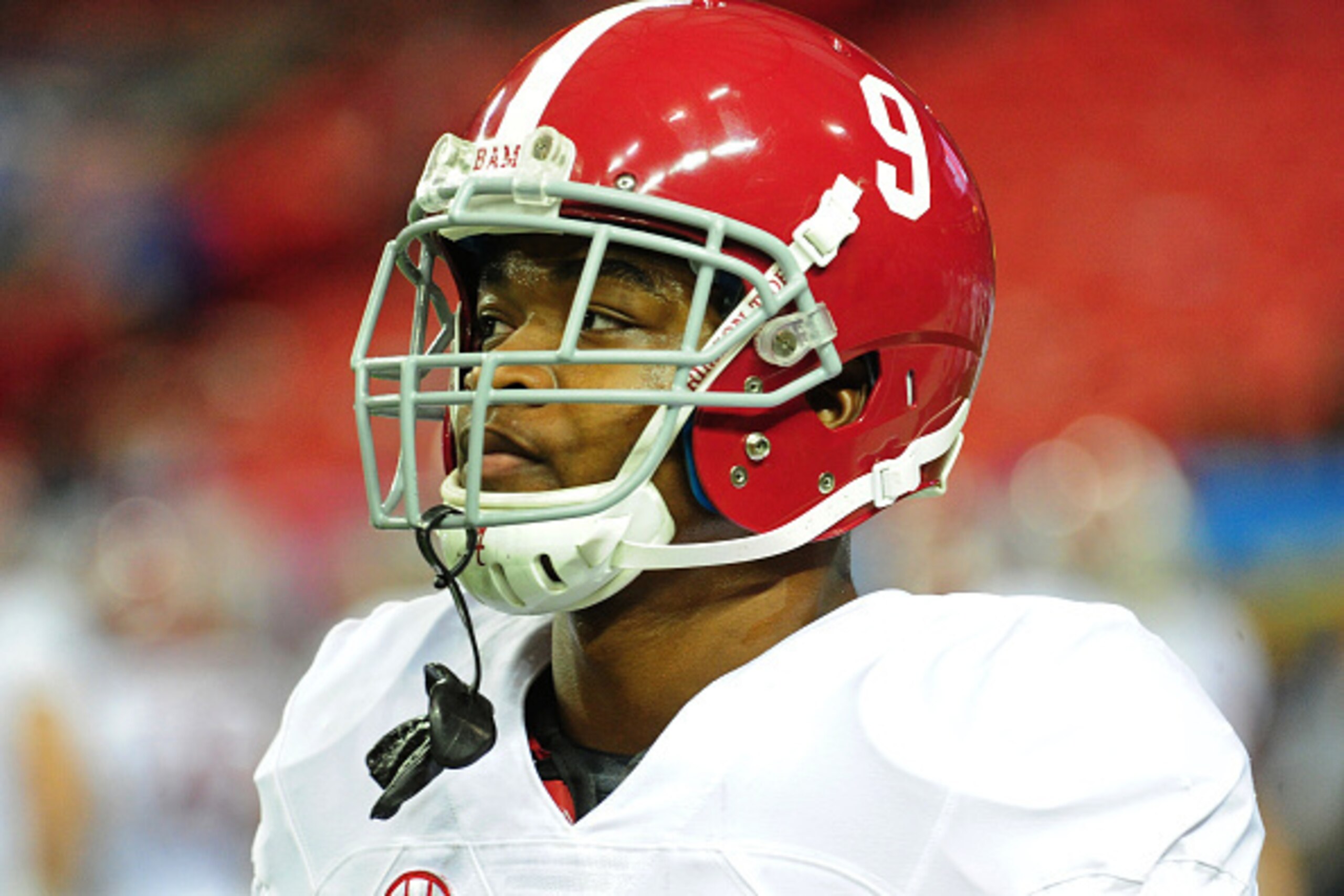 ATLANTA, GA - DECEMBER 06: Amari Cooper #9 of the Alabama Crimson Tide warms up before the SEC Championship game against the Missouri Tigers at the Georgia Dome on December 6, 2014 in Atlanta, Georgia. (Photo by Scott Cunningham/Getty Images)