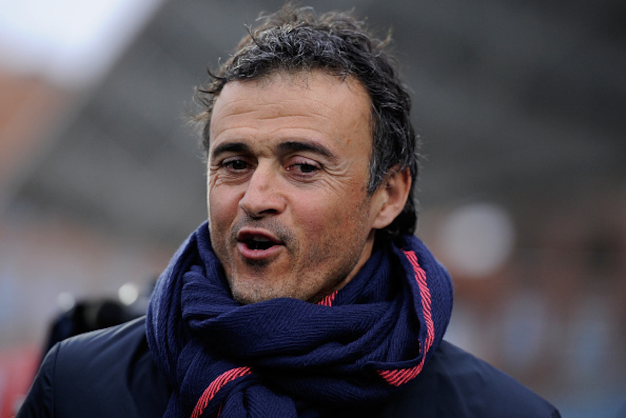 GETAFE, SPAIN - DECEMBER 13:  Head coach Luis Enrique of FC Barcelona looks on during the La Liga match between Getafe CF and FC Barcelona at the Alfonso Perez stadium on December 13, 2014 in Getafe, Spain.  (Photo by Denis Doyle/Getty Images)
