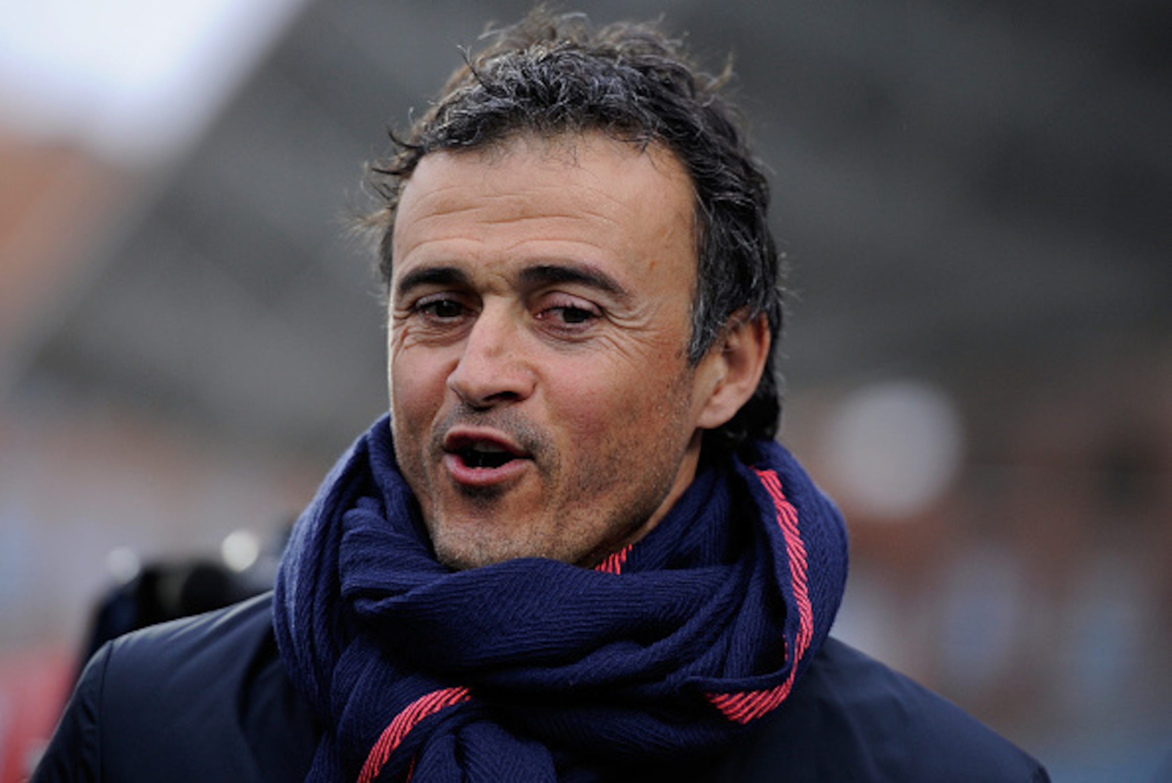 GETAFE, SPAIN - DECEMBER 13:  Head coach Luis Enrique of FC Barcelona looks on during the La Liga match between Getafe CF and FC Barcelona at the Alfonso Perez stadium on December 13, 2014 in Getafe, Spain.  (Photo by Denis Doyle/Getty Images)