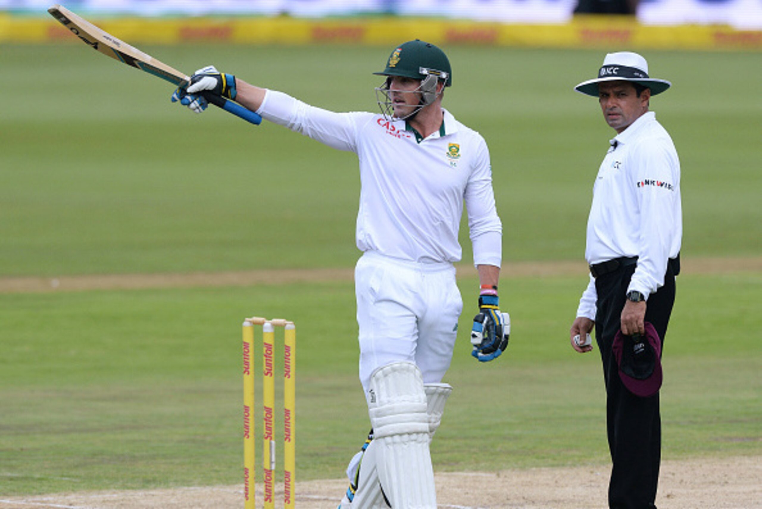 PRETORIA, SOUTH AFRICA - DECEMBER 18: Stiaan van Zyl of South Africa celebrates his maiden half century during day 2 of the 1st Test match between South Africa and West Indies at SuperSport Park on December 18, 2014 in Pretoria, South Africa. (Photo by Du